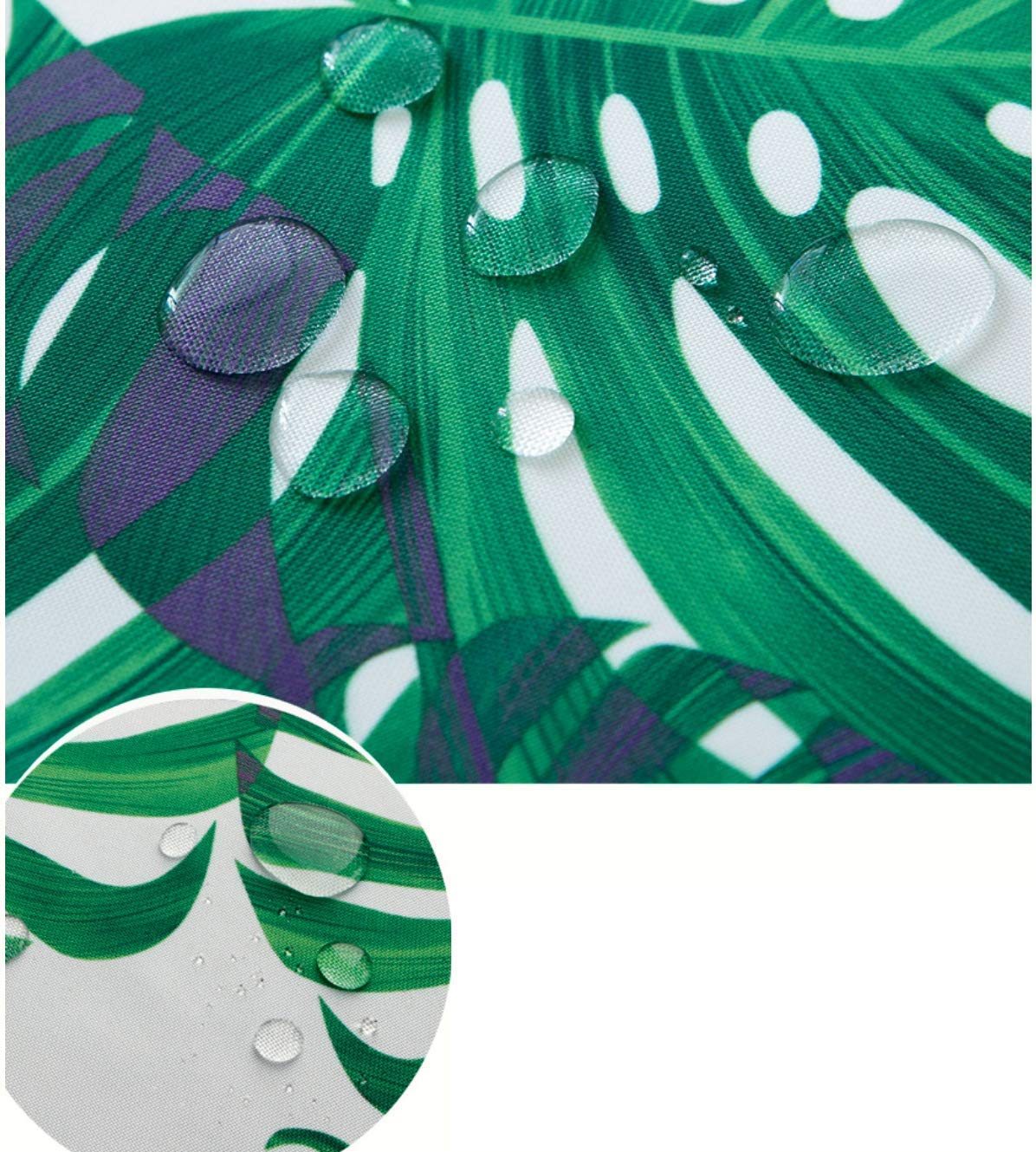 Waterproof Polyester Round Tablecloth with Umbrella Hole & Zipper - 60 Inch Outdoor Dining Cover for Patio, Backyard BBQs, Picnics and Garden Parties (Leaf Green)