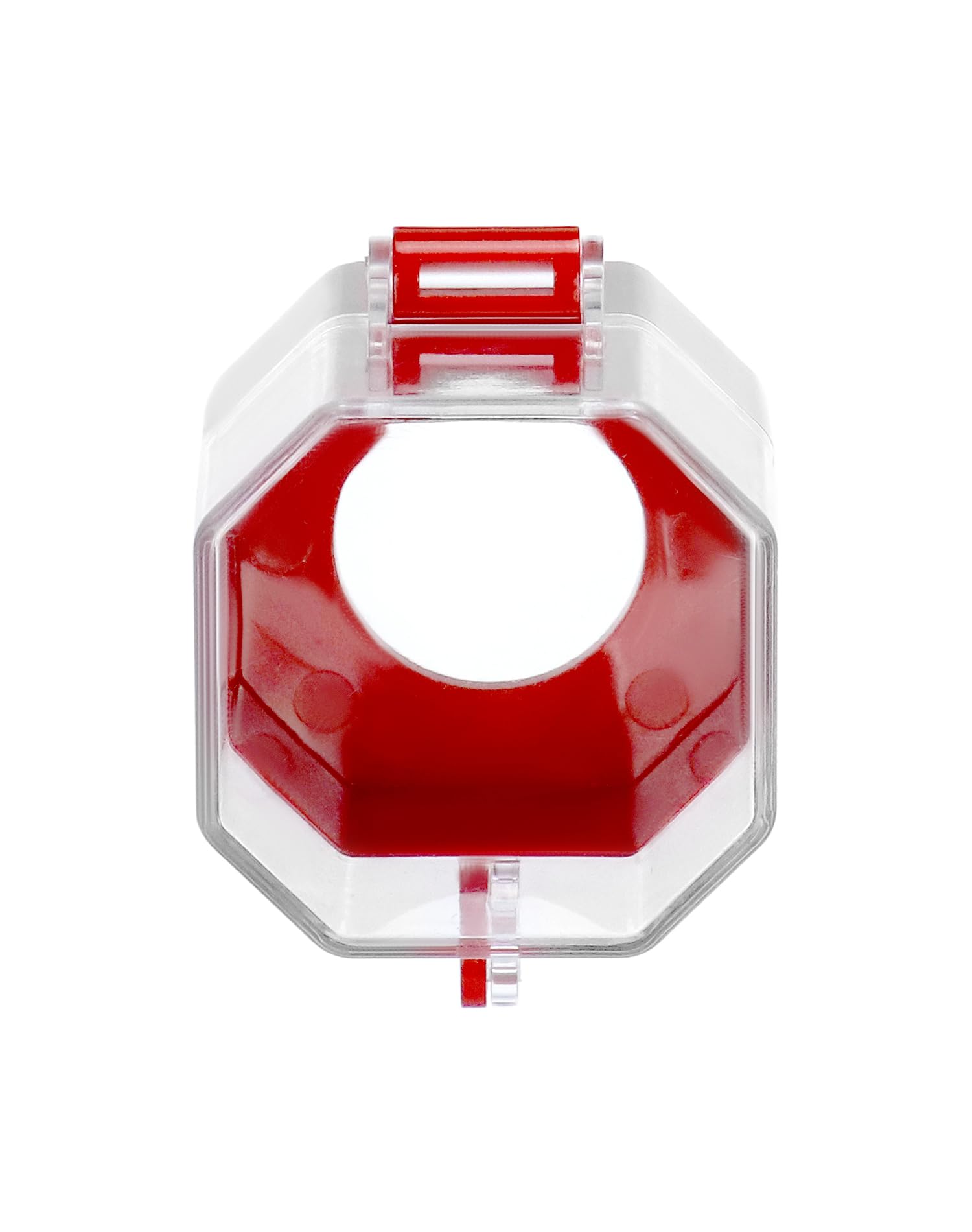 QWORK 4-Pack Emergency Stop Button Covers - Durable Plastic Switch Protectors for Toggle & Push Button Switches - Safety Lockout Covers for Industrial Equipment & Machinery - Perfect for Factories, Workshops, and Electrical Panels