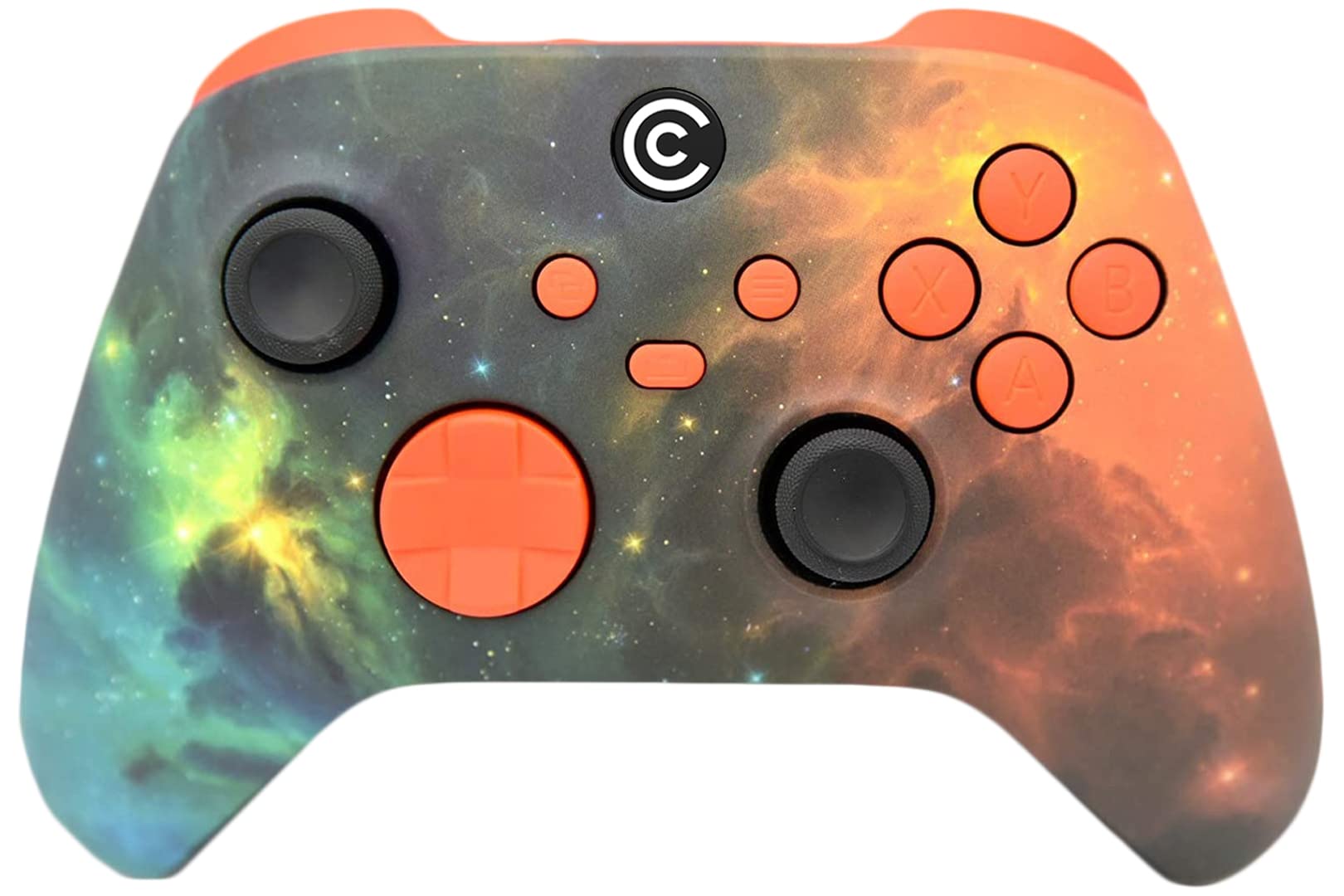 Custom Wireless Gaming Controller for PC, Windows, Xbox Series X/S & Xbox One - Vibrant Universe & Orange Designs | Multi-Platform Compatible | Perfect for Competitive Gaming & Casual Play