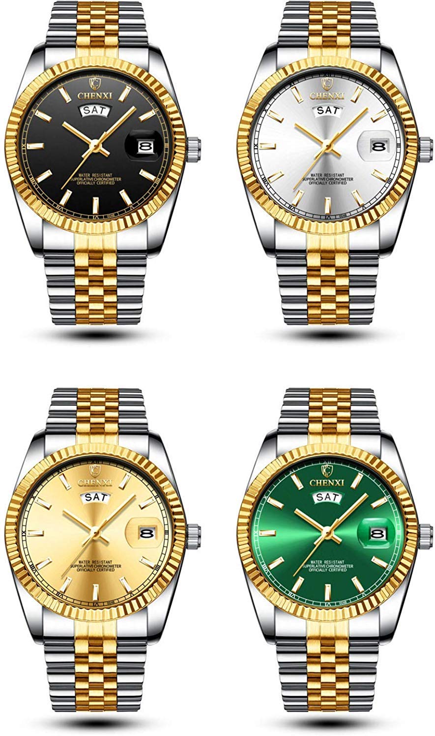 Premium Stainless Steel Men's Business Casual Watch - Waterproof Analog Quartz Watch with Date & Week Display - Perfect for Office, Dating & Sports Activities