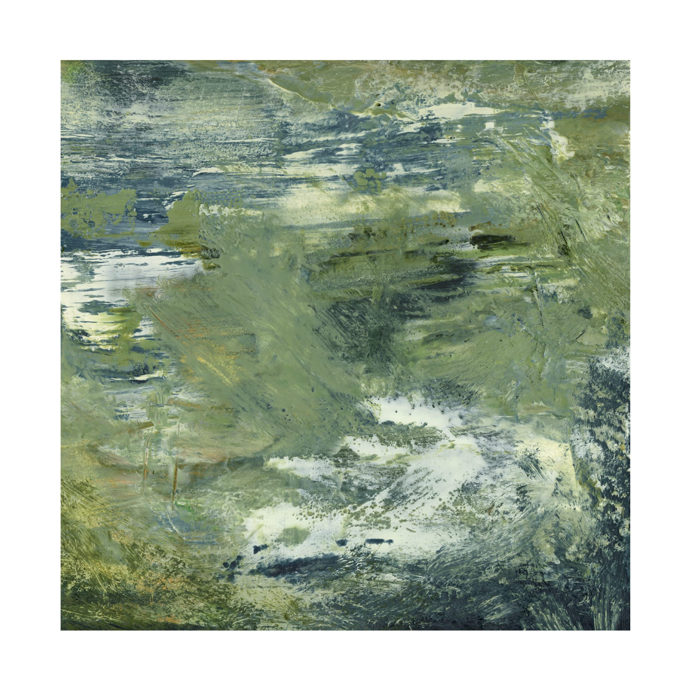 Sharon Gordon 'Encaustic Tile In Green II' Canvas Wall Art Print - Modern Abstract Home Decor for Living Room, Bedroom & Office