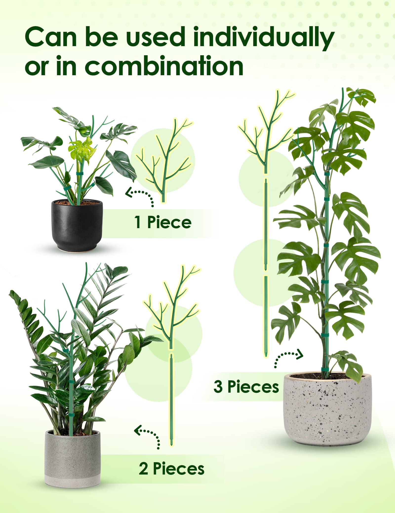 NiHome 6-Pack Heavy Duty Plant Support Stakes - 39.5