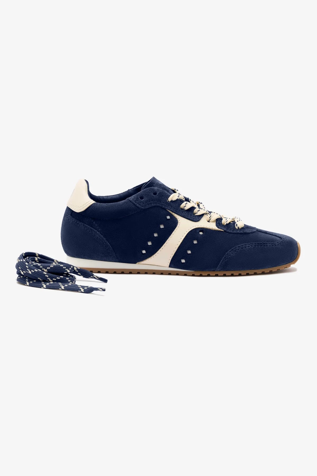 Stella Women's Sneakers in Navy Suede & Ivory Leather - Comfortable Casual Walking Shoes for Everyday Wear, Gym, and Travel