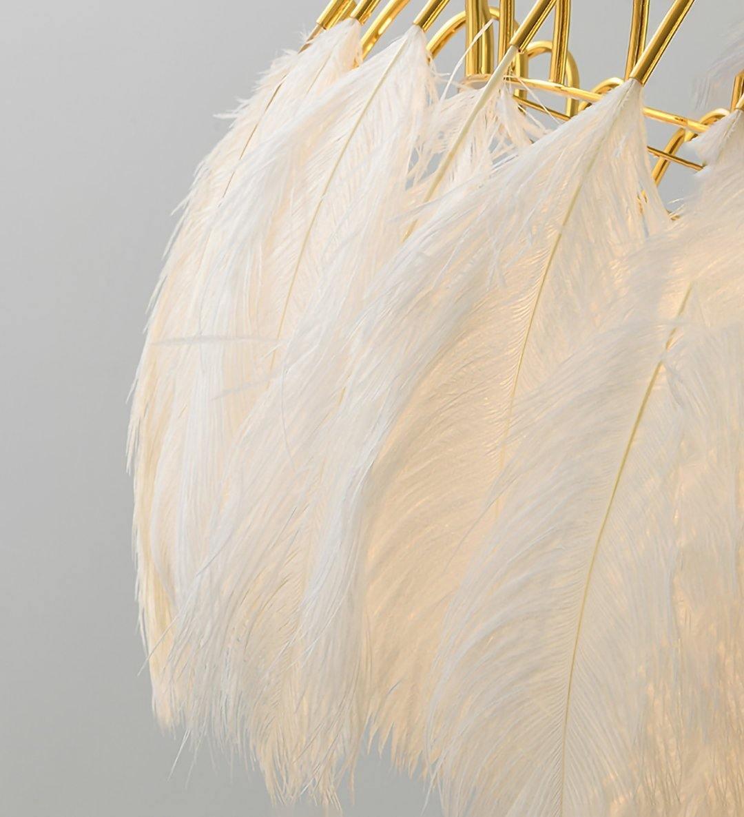 Feather Pendant Lamp - Handmade Bohemian Style Ceiling Light Fixture for Living Room, Bedroom, Dining Room & Kitchen Decor