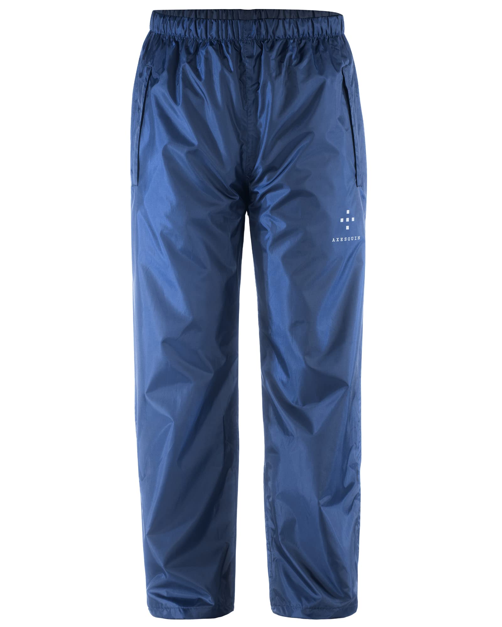 Men's Waterproof Rain Pants with Pockets - Lightweight Packable Outdoor Hiking Pants for Men (Navy, XXL) - Perfect for Hiking, Camping & Wet Weather Adventures