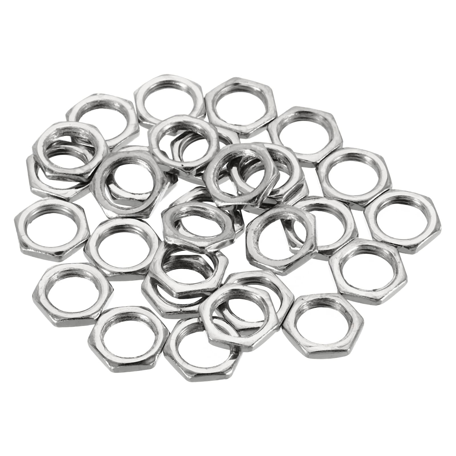 PATIKIL M9 x 0.75 Steel Hex Nuts - 30 Pack Metric Thread Zinc Plated Nuts for Bolts & Fasteners (2.5mm Height) - Ideal for Automotive, Machinery & DIY Projects