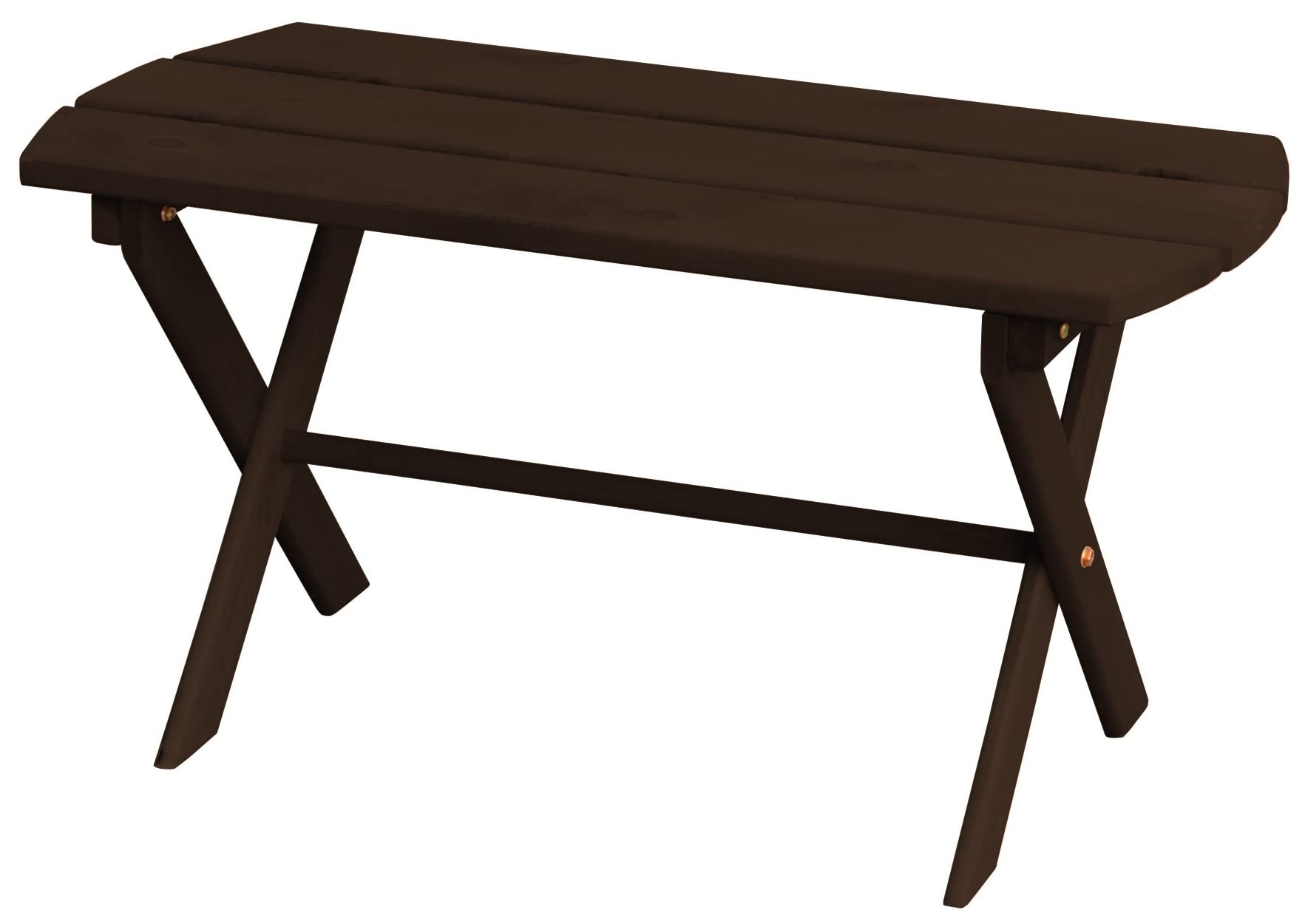 Solid Cedar Folding Coffee Table with Walnut Finish - Rustic Farmhouse Style for Living Room, Patio & Small Spaces - Furniture Barn USA