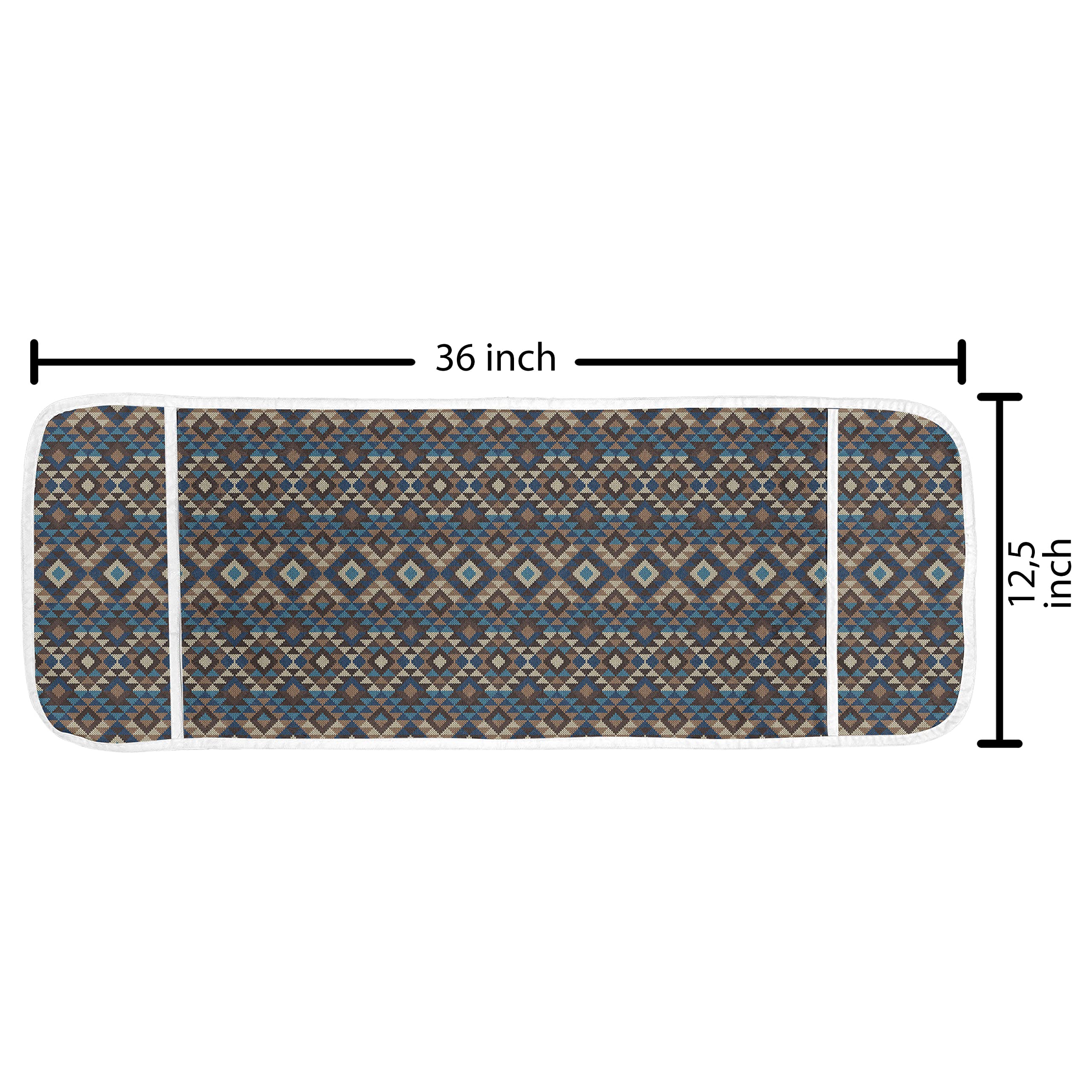 Ambesonne Ethnic Jacquard Microwave Cover - Water Resistant Knitted Oven Protector with Pockets, Geometric Pattern Kitchen Organizer, 36