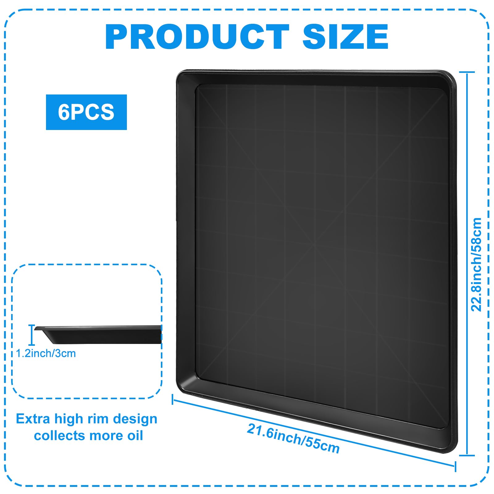 6 Pack Large Oil Drain Pan - 22