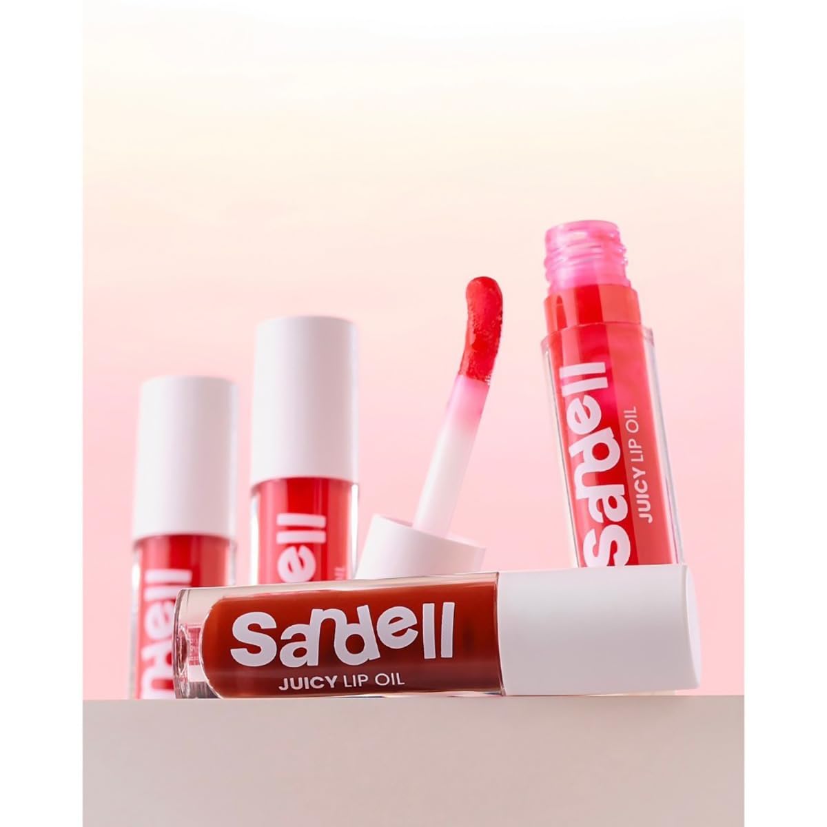 Tuesday Nourish Moisturizing Juicy Lip Oil Set - Shade #02 Sandell | 6 Hydrating Lip Glosses for Smooth, Plump Lips | Perfect for Daily Moisture & Night Care | Beautygoodshop Free Gifts Included