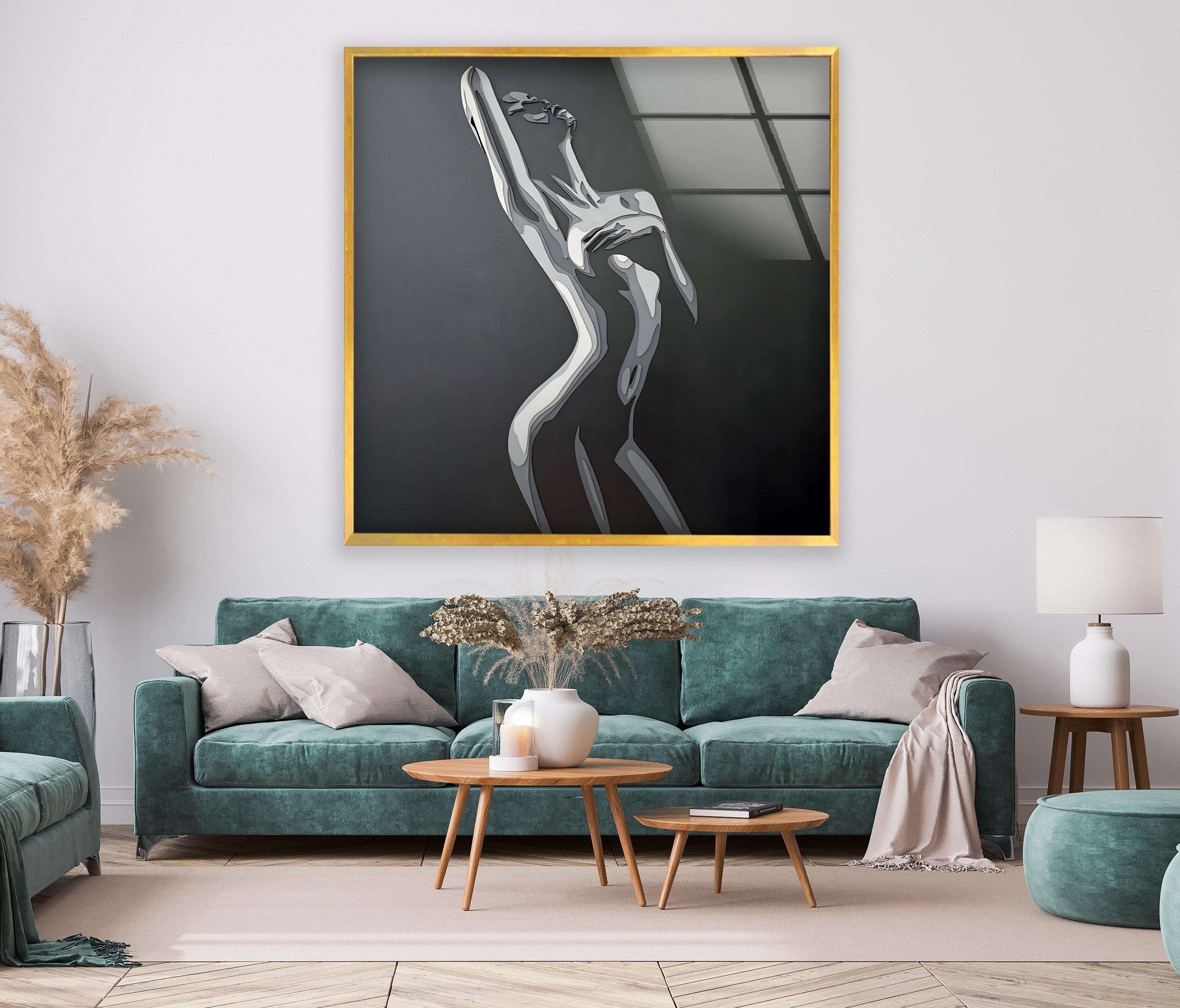 Abstract Nude Sculpture Wall Art - Modern Black & White Fine Art Print for Living Room & Bedroom Decor