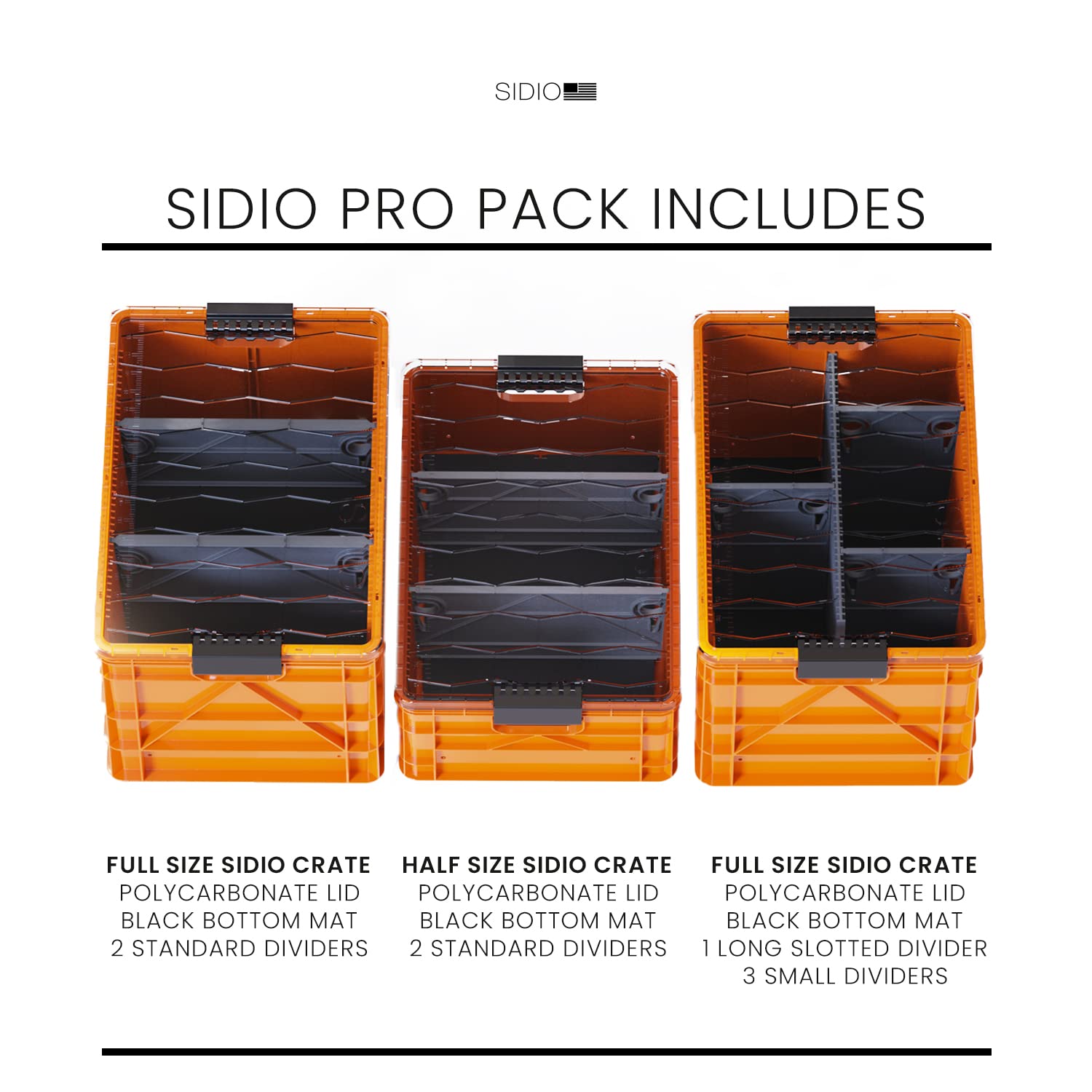 Heavy Duty Stackable Storage Bins with Lids - 2 Full-Size & 1 Half-Size Plastic Organizer Totes for Home, Office, Garage & Outdoor Use | Durable Containers with Dividers for Closet, Pantry, Toy & Tool Organization