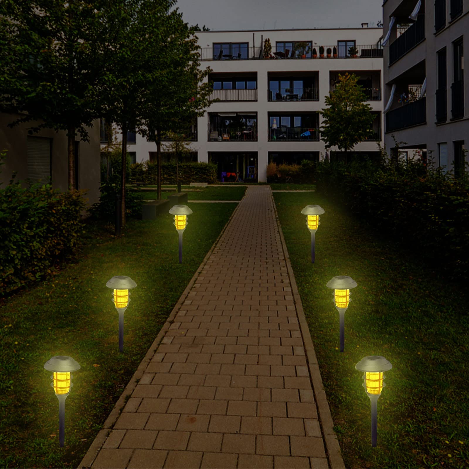 6 Pack Solar Powered LED Outdoor Lights - Waterproof Garden Stake Lights for Yard, Pathway, Patio & Landscape - Weatherproof for Rain, Snow & Frost - Perfect for Driveway, Walkway & Backyard Decor