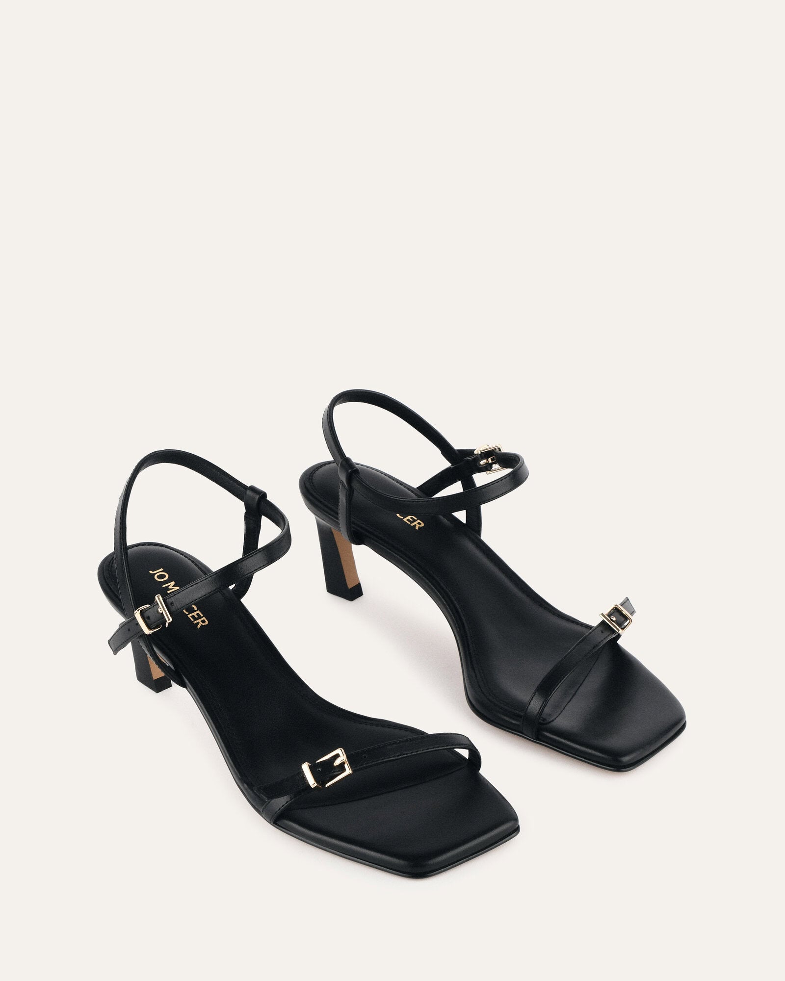 Gianni Women's Black Leather Mid Heel Sandals - Comfortable Dressy Strappy Shoes for Weddings, Parties & Summer Outings