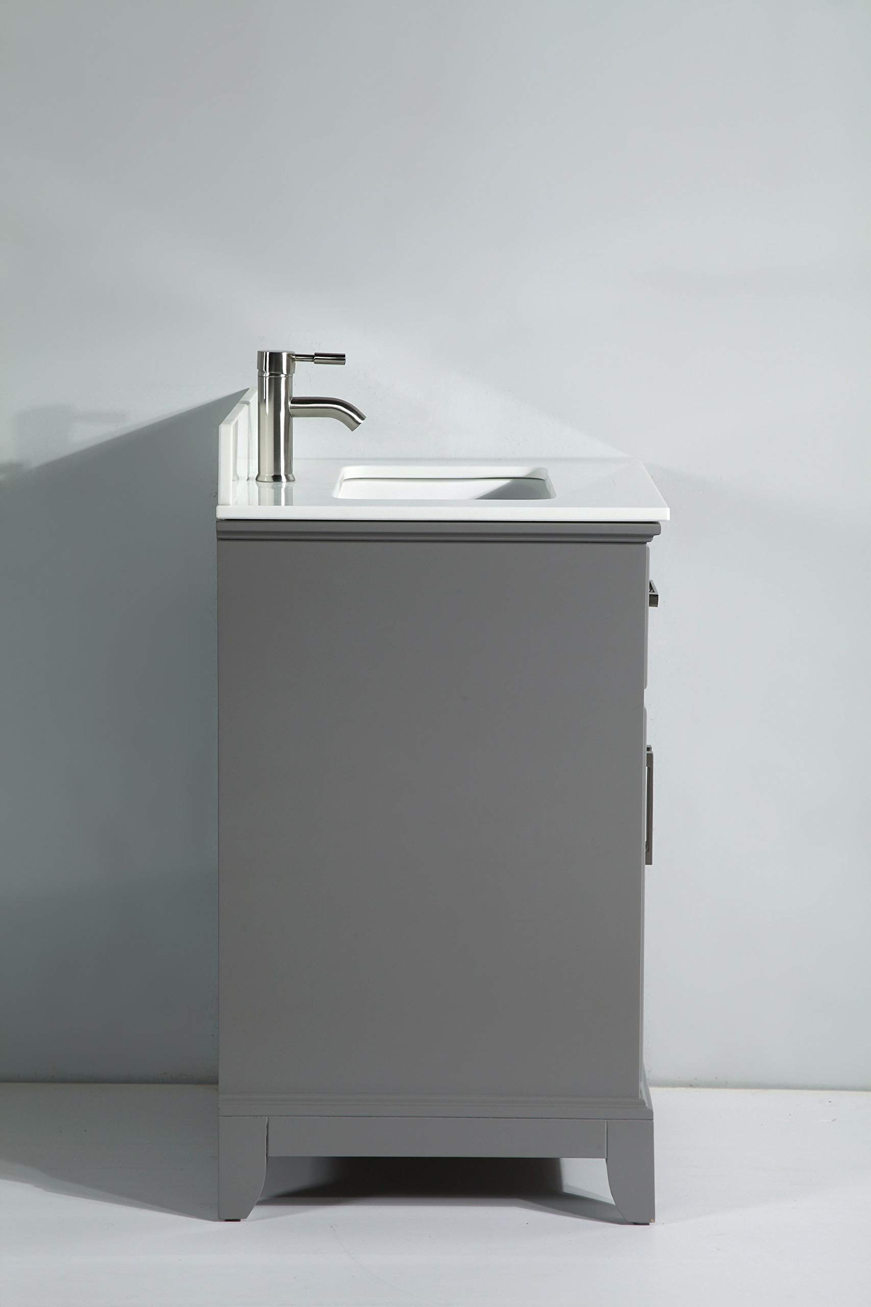Vanity Art 60 Inch Modern Bathroom Vanity Set with Carrara Marble Top, Sink & Mirror | Soft Close Doors, Dovetail Drawers, Brushed Nickel Handles | Perfect for Master Bath, Guest Bath & Small Space Remodeling (VA1060-G)