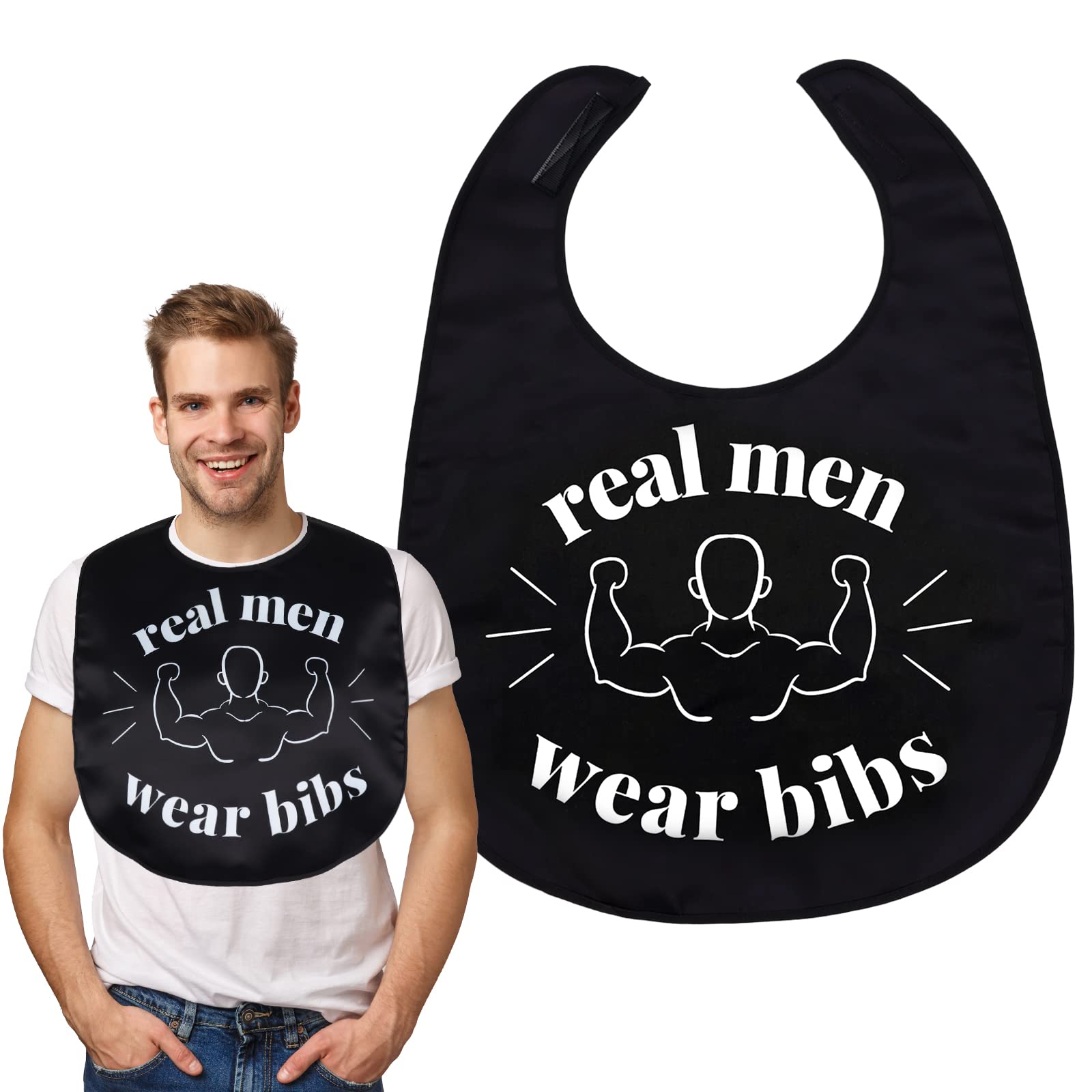Funny Adult Bibs for Men & Women - Washable & Reusable Eating Bibs for Elderly & Senior Citizens - Perfect for Mealtime, Dining Out & Messy Eaters