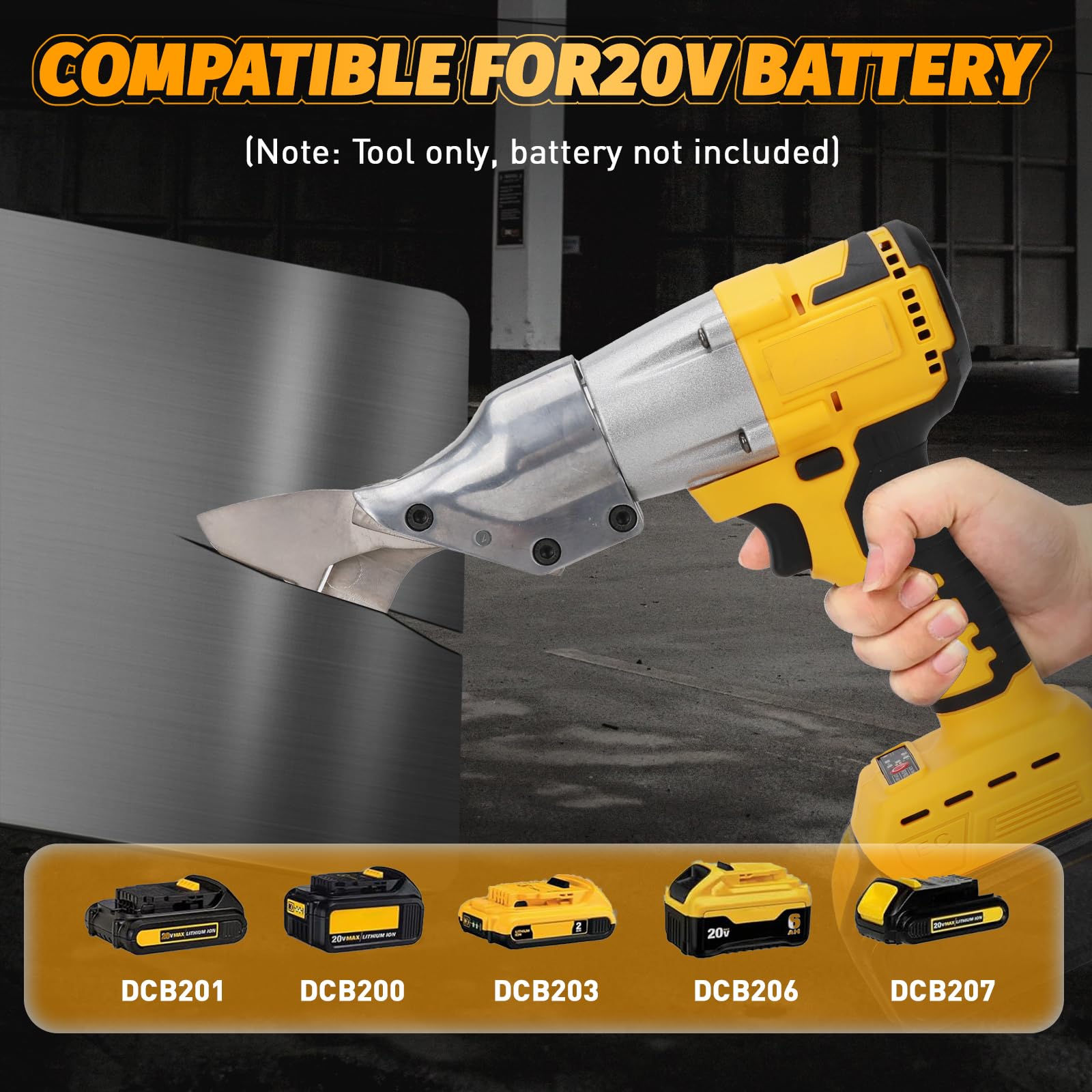 Dewalt Battery Compatible Electric Metal Shears - 360° Rotating Head Heavy Duty Cordless Metal Cutting Scissors (Battery Not Included) | Perfect for HVAC, Roofing & DIY Metal Projects