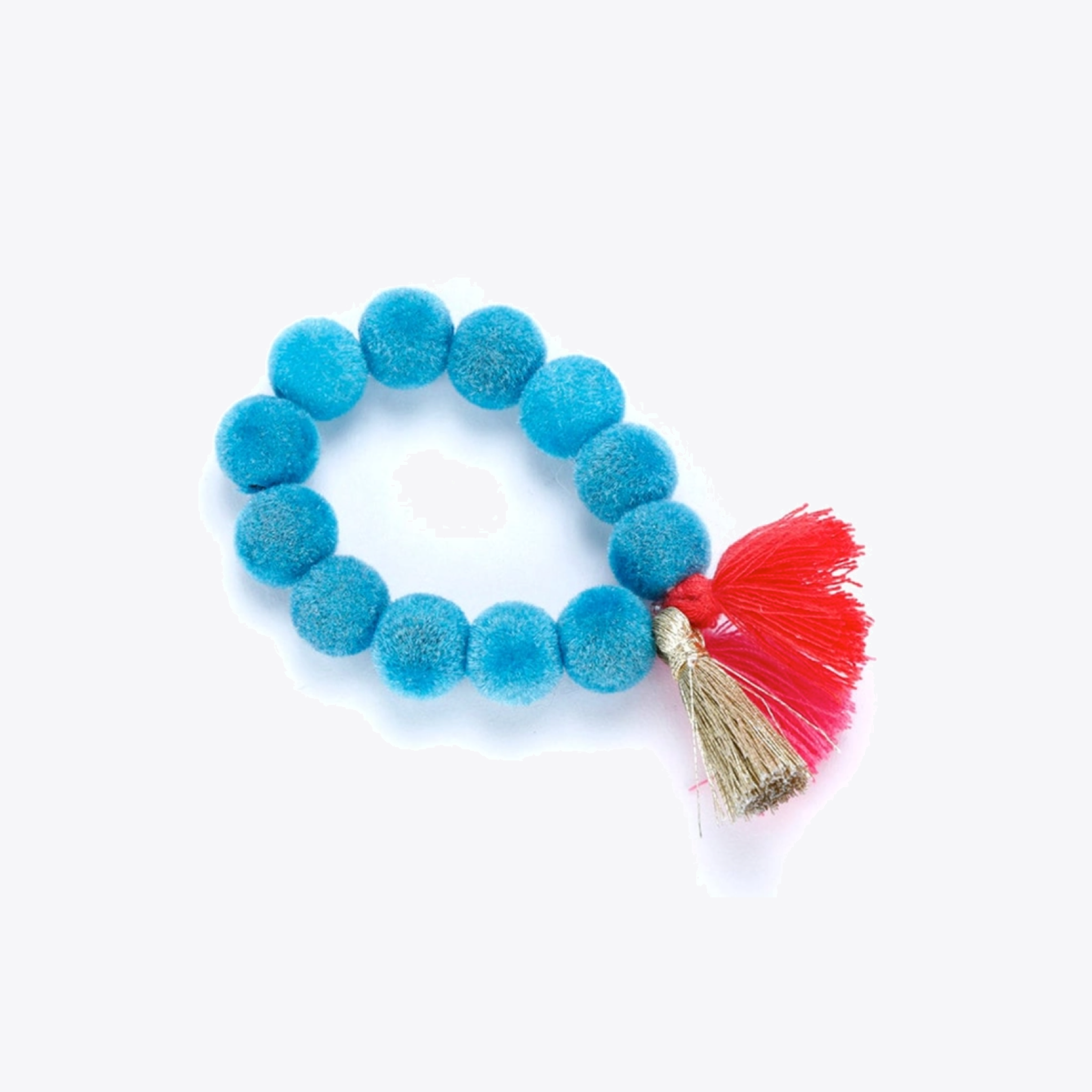 Blue Fuzzy Bead Bracelet for Women - Soft & Stylish Handmade Elastic Stretch Bracelet - Perfect for Casual Wear, Gifts & Boho Fashion Accessories
