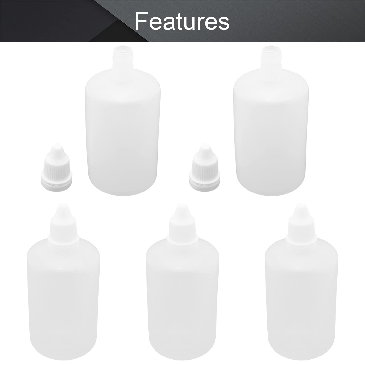 Othmro 10-Pack 100ml (3.3oz) PE Plastic Dropper Bottles with White Caps - Leak-Proof Squeezable Liquid Sample Storage Containers for Lab, Travel, Kitchen & DIY Projects | Perfect for Essential Oils, Cosmetics & Medicine