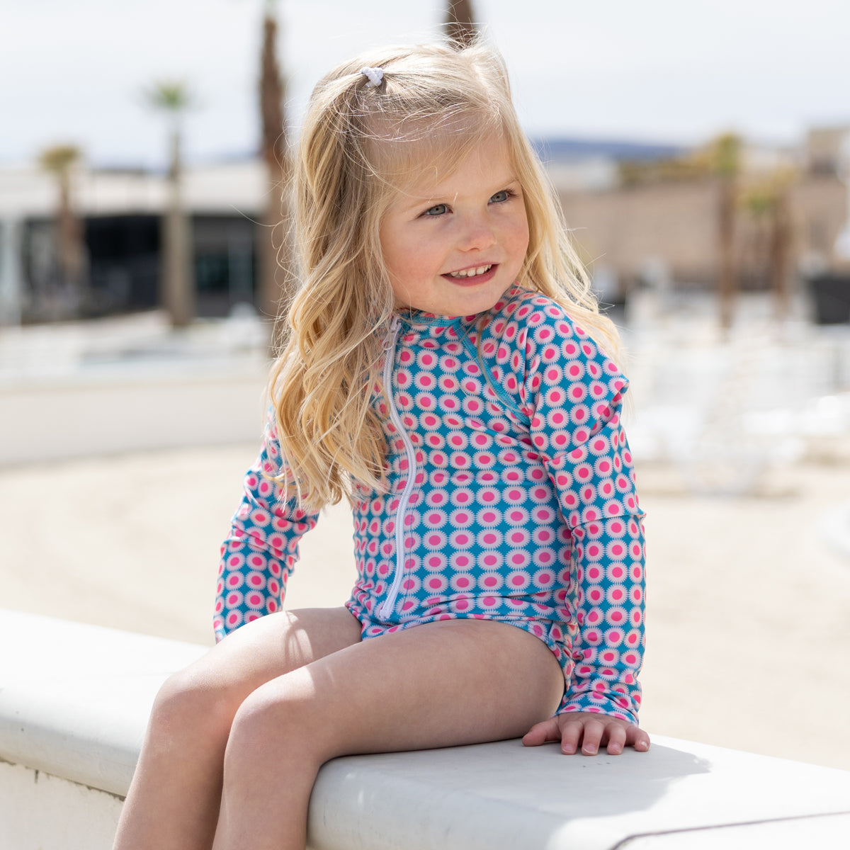 Girls Long Sleeve Rash Guard One Piece Swimsuit - UPF 50+ Sun Protection Swimwear for Beach, Pool & Water Sports