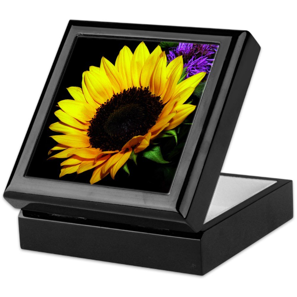 Sunflower Keepsake Box - Handcrafted Hardwood Jewelry Box with Velvet Lining | Perfect for Storing Jewelry, Photos & Mementos | Home Decor & Gift Idea
