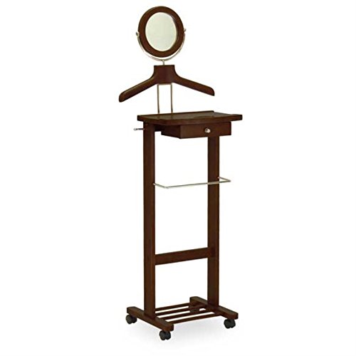 Ergode Valet Stand - Wooden Coat Rack & Accessory Organizer with Hooks | Space-Saving Entryway Storage for Hats, Scarves, Keys & More | Walnut Finish for Modern Home Decor