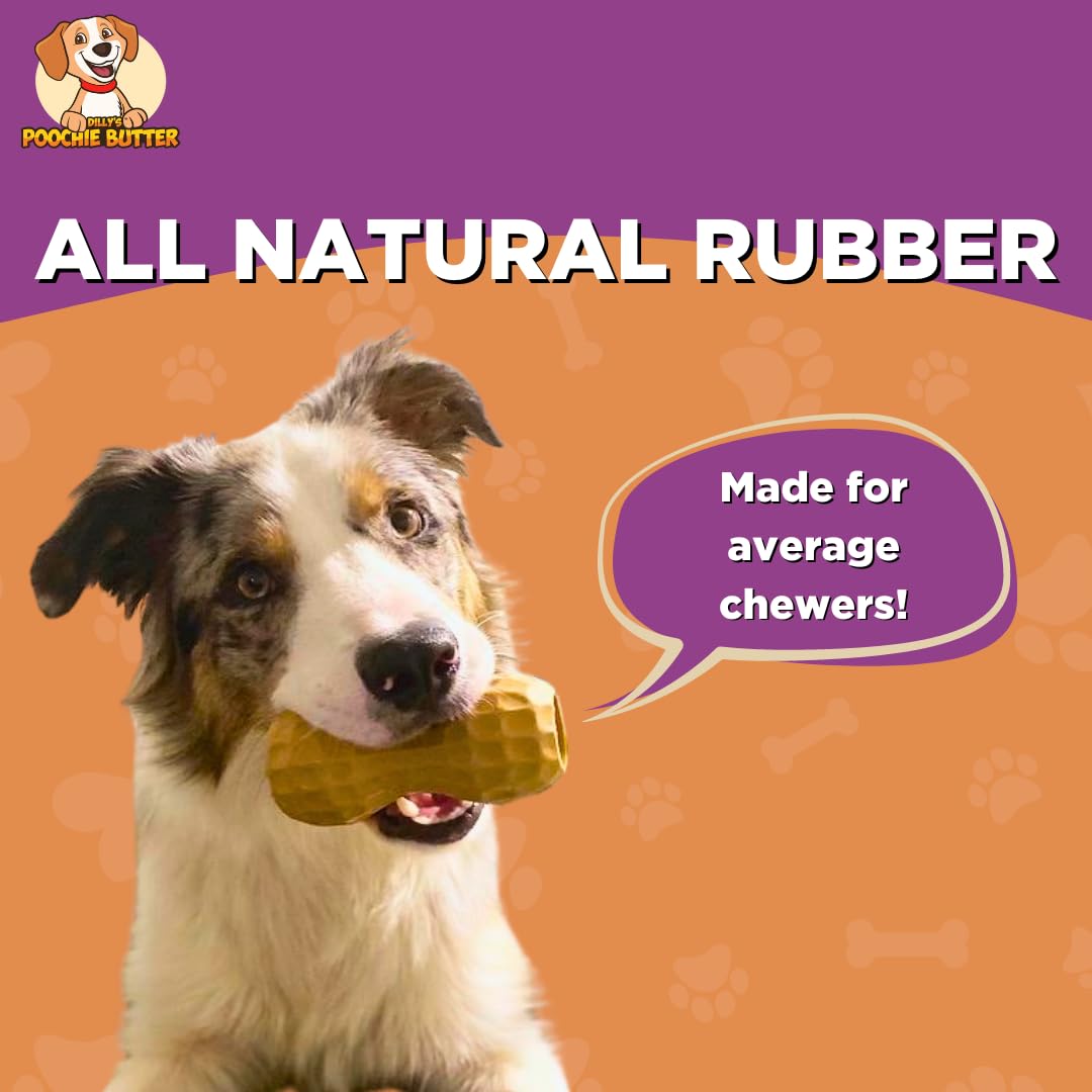 Natural Rubber Dog Peanut Butter Toy - Durable Treat Dispenser & Interactive Chew Toy for Medium Dogs - Fun for Fetch, Chase & Training - Perfect for Playtime, Outdoor Activities & Mental Stimulation