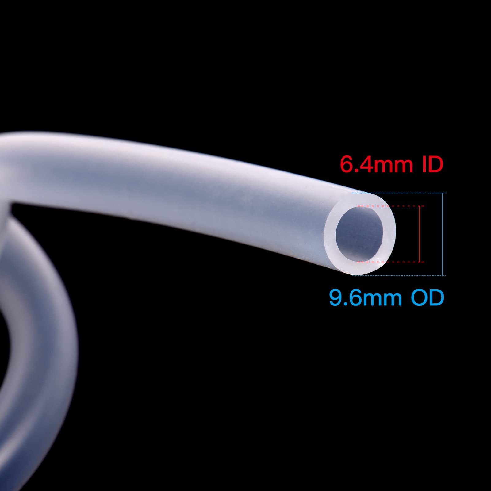 Food Grade Silicone Tubing - 6.4mm ID Peristaltic Pump Hose, Flexible Rubber Tube for Home Brewing Beer, Aquarium Air Pump, Liquid Transfer | Durable & Safe for Beverage, Medical & Lab Use