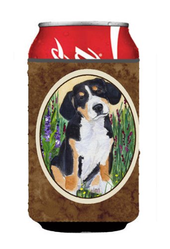 CoolCookware Insulated Can & Bottle Sleeve Hugger for Dogs - Keep Drinks Cold for Hiking, Camping & Outdoor Adventures (Entlebucher Mountain Dog Design)