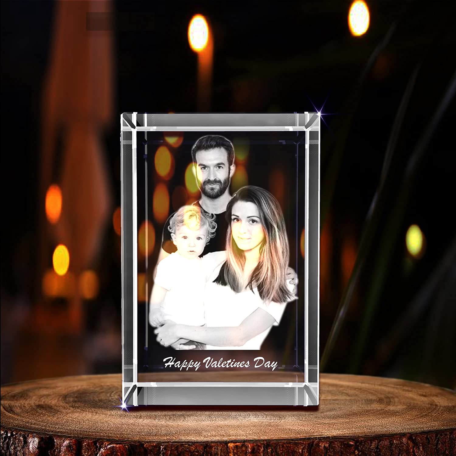 Personalized Father's Day 3D Engraved Crystal Photo Gift - Customized Medium Rectangle Keepsake for Dad - Perfect for Birthday, Anniversary, Retirement & Special Occasions