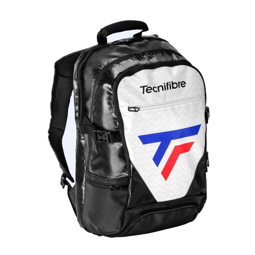 Tecnifibre Tour Endurance Tennis & Squash Bag - Waterproof UV-Resistant Sports Bag (RS, White, Navy) for Rackets & Gear - Perfect for Tennis, Squash & Gym Use (RackPack, 15R, 12R, 6R, Backpack)