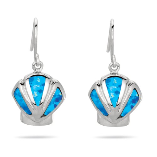 AA Special Cut Created Opal Earrings in Sterling Silver - Elegant Jewelry for Women, Perfect for Parties, Weddings & Special Occasions