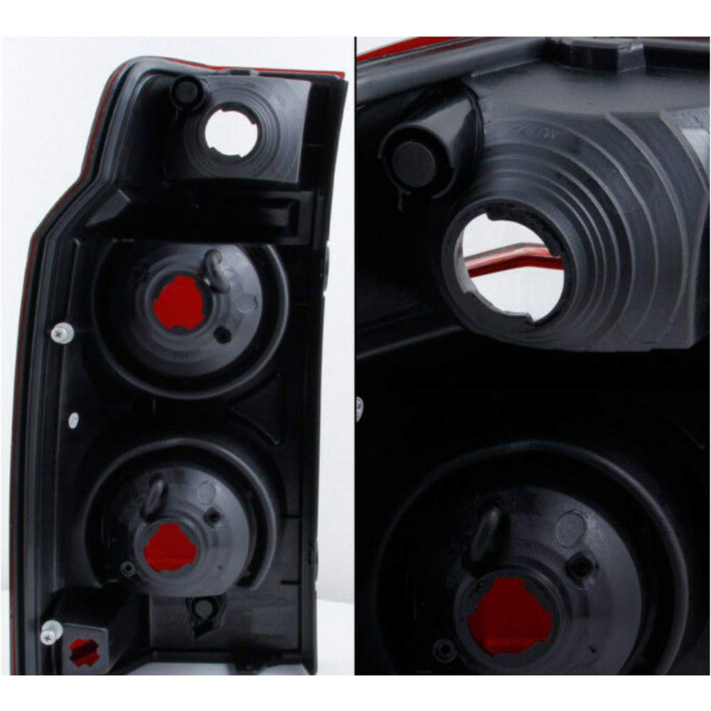 2006-2010 Jeep Commander Dark Red Tail Lights Replacement Pair - Driver & Passenger Side LED Brake Lights for Improved Night Visibility & Style Upgrade