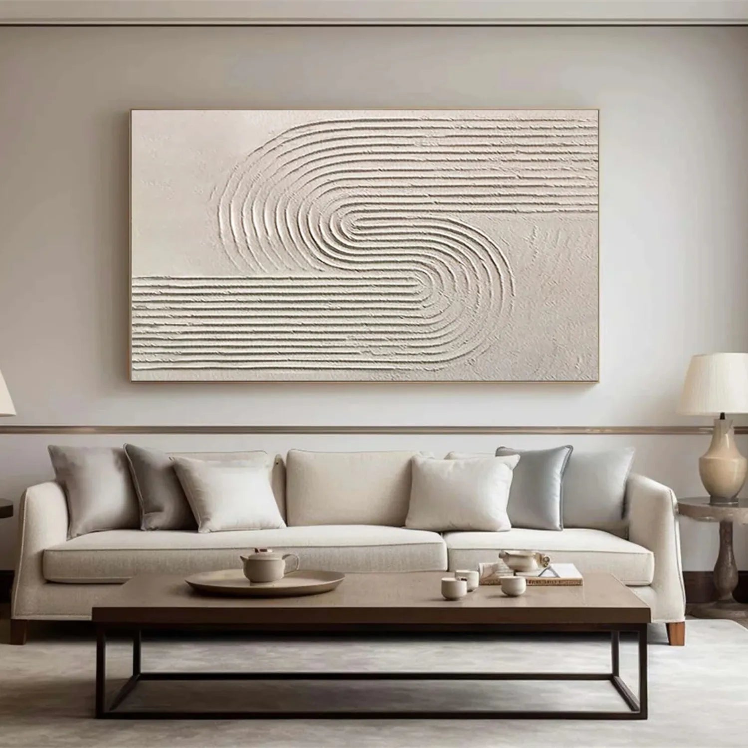 Abstract Beige & Brown Wall Art Canvas Print #BB100 - Modern Home Decor for Living Room, Bedroom & Office