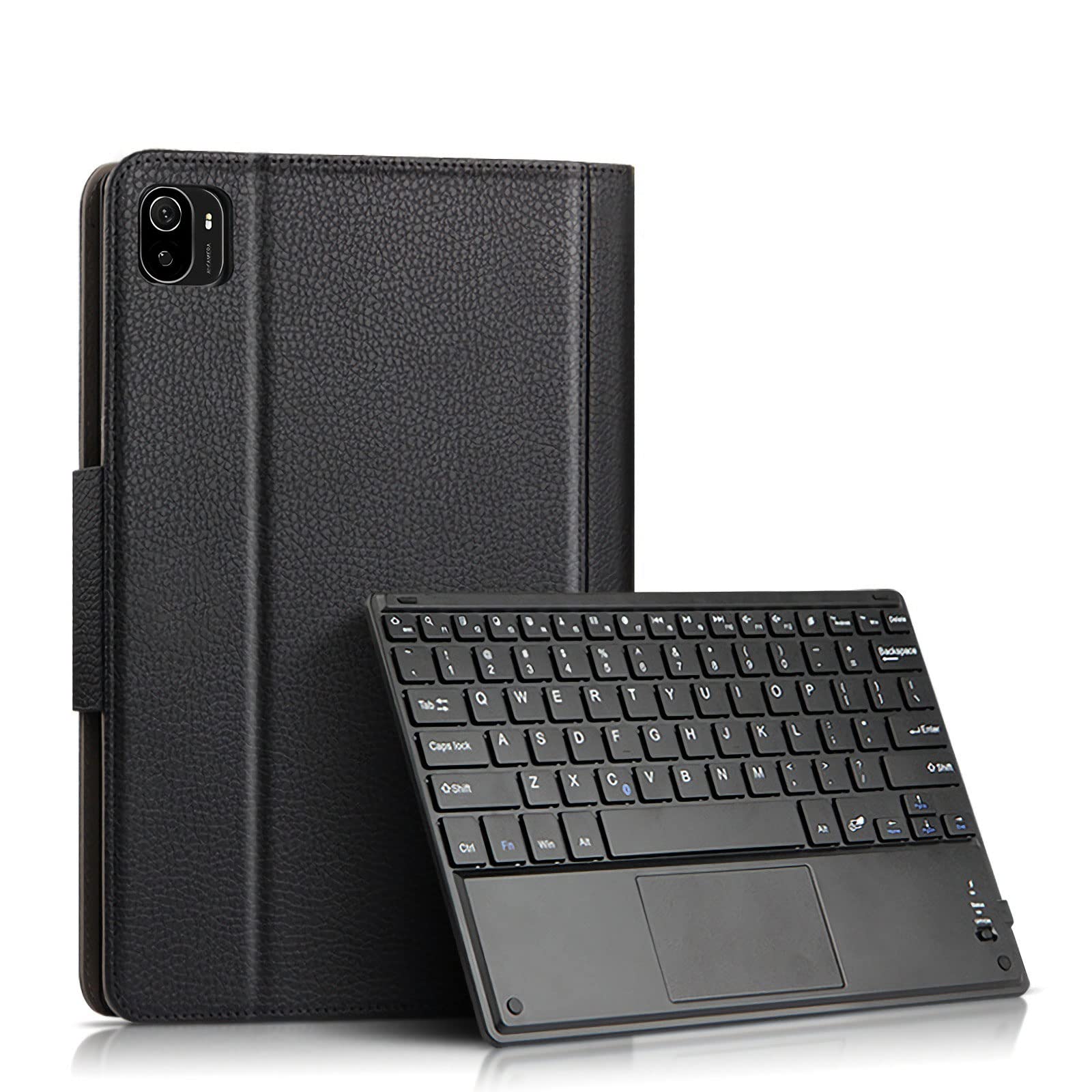Premium PU Leather Keyboard Case for Xiaomi Mi Pad 5/5 Pro 11 inch - Slim Protective Cover with Wireless Bluetooth Keyboard & Multi-Touch Trackpad | Lightweight Black Tablet Accessory for Work, Study & Travel