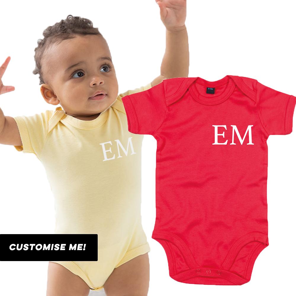 Personalized Baby Vest with Initials - Custom Monogram Infant Bodysuit - Perfect for Newborn Gifts, Baby Showers & Photo Shoots