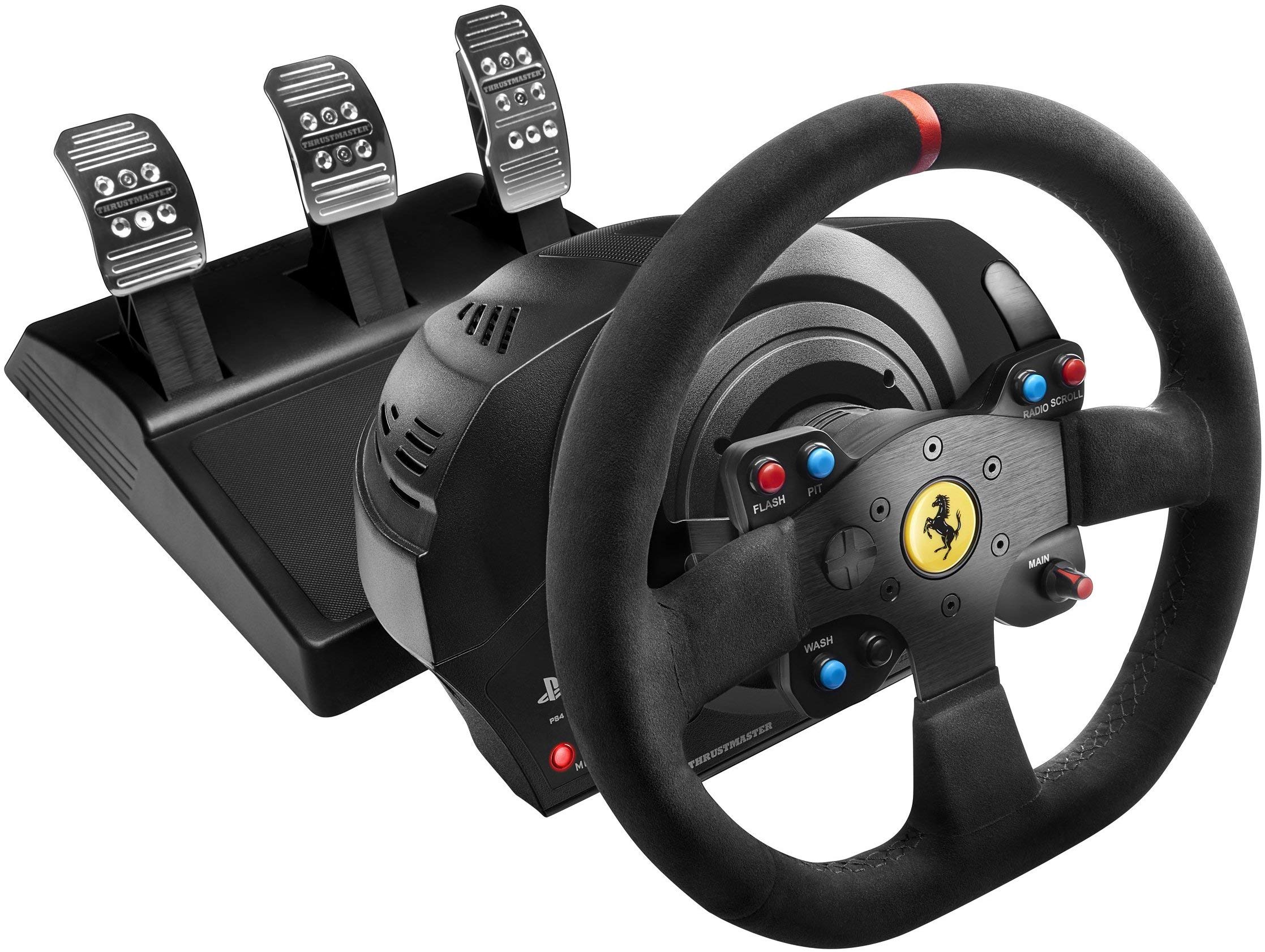 THRUSTMASTER T300 Force Feedback Racing Wheel - Ferrari Integral RW Alcantara Edition for PS5, PS4, PC | Premium Simulator Steering Wheel for Gran Turismo, F1 & Racing Games | Perfect for Home Racing Setups & Esports