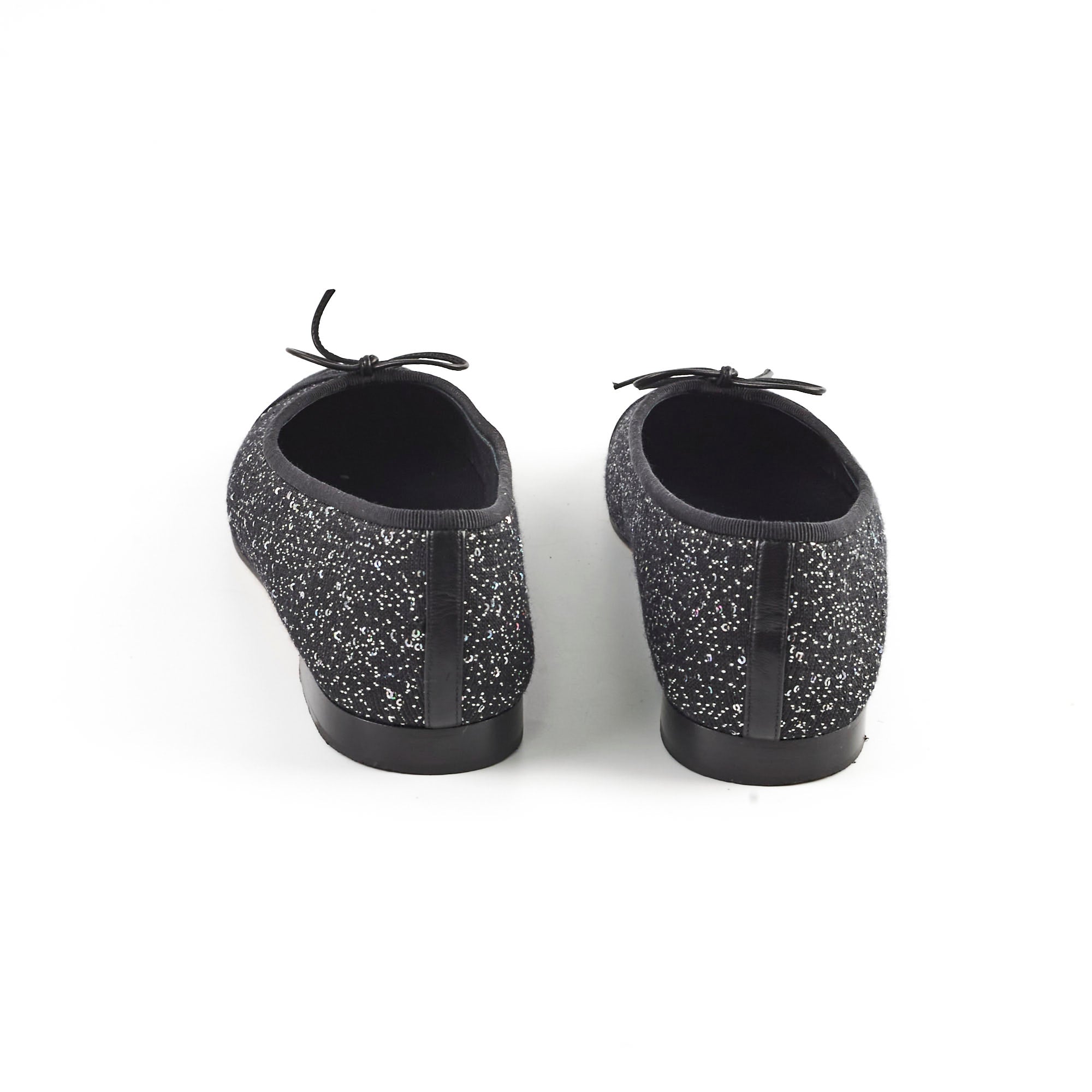 Chanel Black Sequin Ballet Flats for Women Size 40 - Elegant Evening Shoes for Parties & Special Occasions