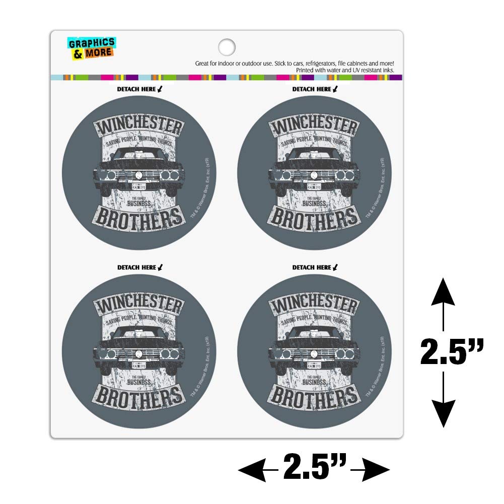 Supernatural Brother's Impala Refrigerator Magnets Set - 6 Vinyl Circle Fridge Magnets for Fans, Collectors & Home Decor | Perfect for Kitchens, Offices, Dorm Rooms & Gift Giving