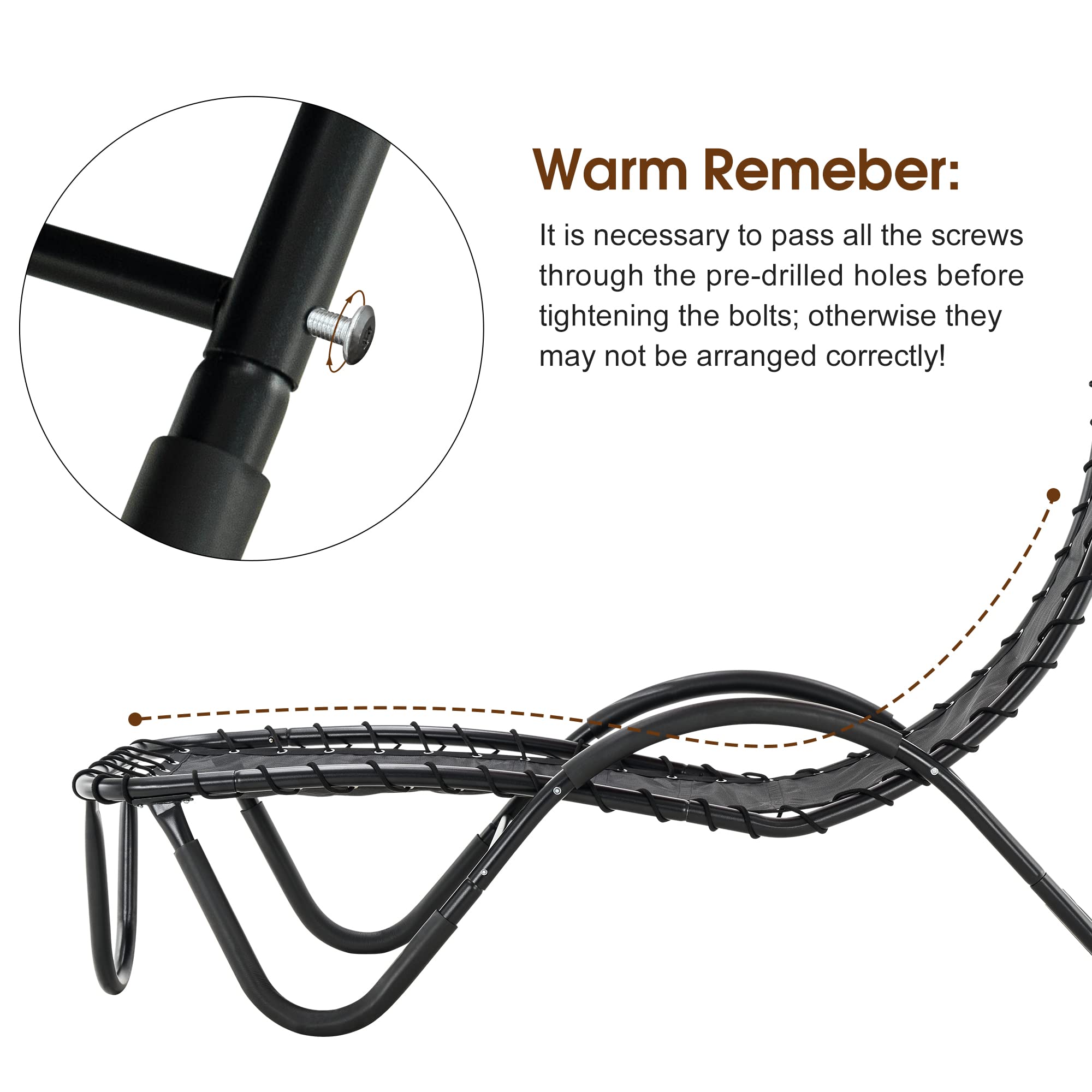 MCombo Outdoor Steel Chaise Lounge Chair with Removable Canopy & Cushions - Adjustable Reclining Chair with Side Pocket & Arc Stand - Perfect for Beach, Poolside, Backyard, Balcony, Porch & Patio (Black, 4097) - Ideal for Sunbathing, Relaxing & Outdoor Lounging