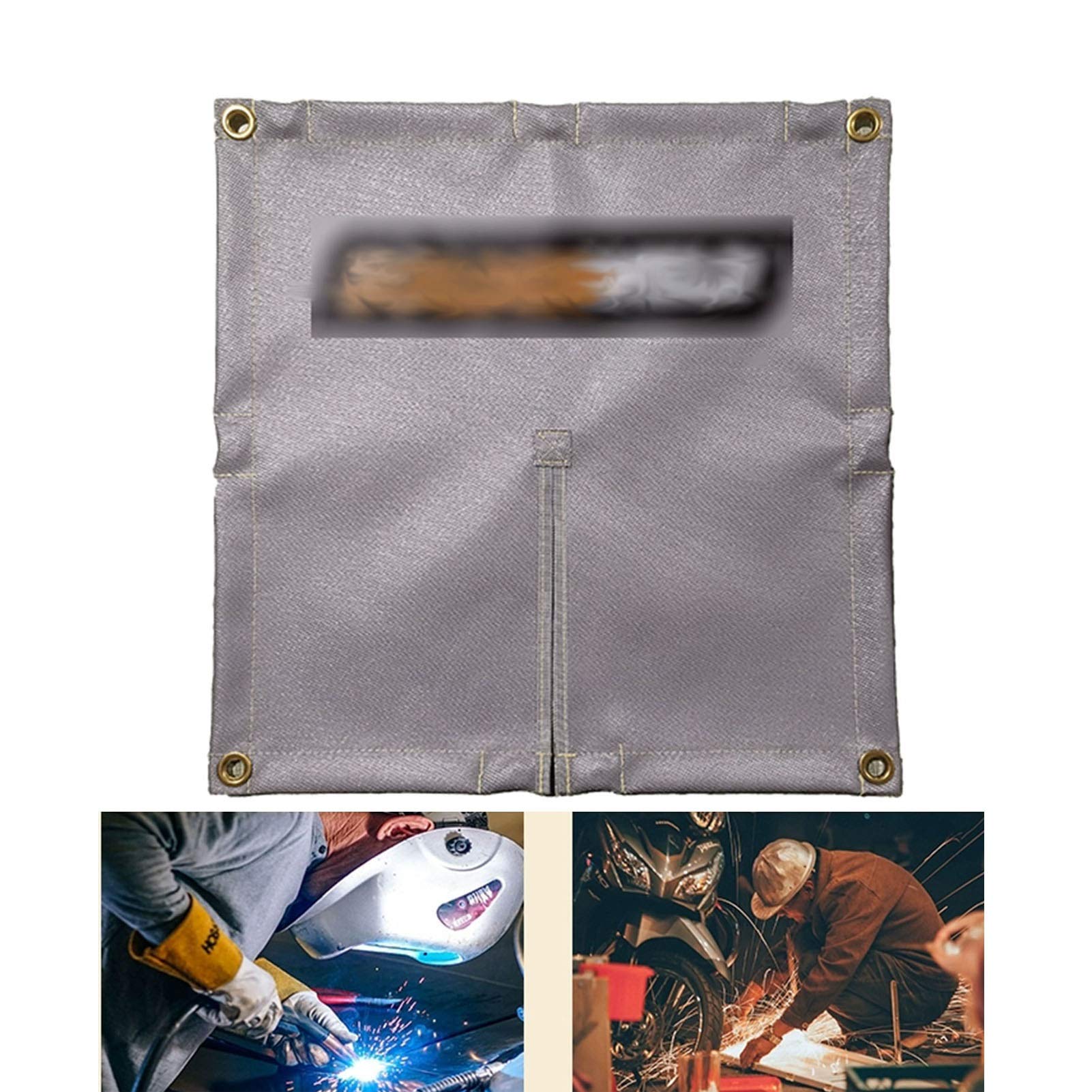 Fiberglass Welding Blanket with Brass Grommets & Built-in Magnets - 3X4M Flame Retardant Tarp for Emergency Survival, Soldering, and Fire Protection (White) - Ideal for Welding Projects, Camping, and Outdoor Safety