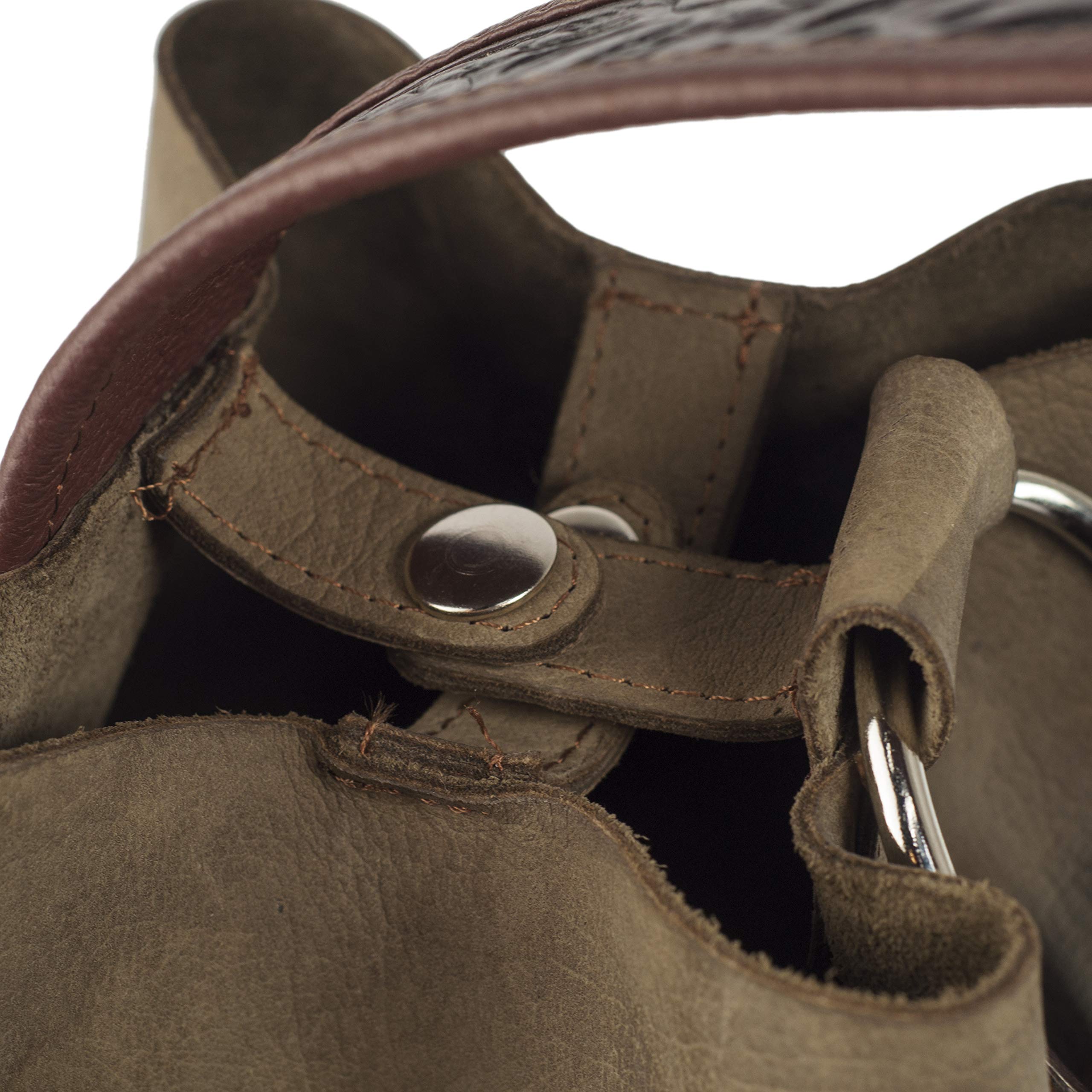 Genuine Cowhide Leather Tote Bag for Women - Handmade with Hand-Chiseled Handle - Dolores Model - Perfect for Work, Travel & Everyday Use