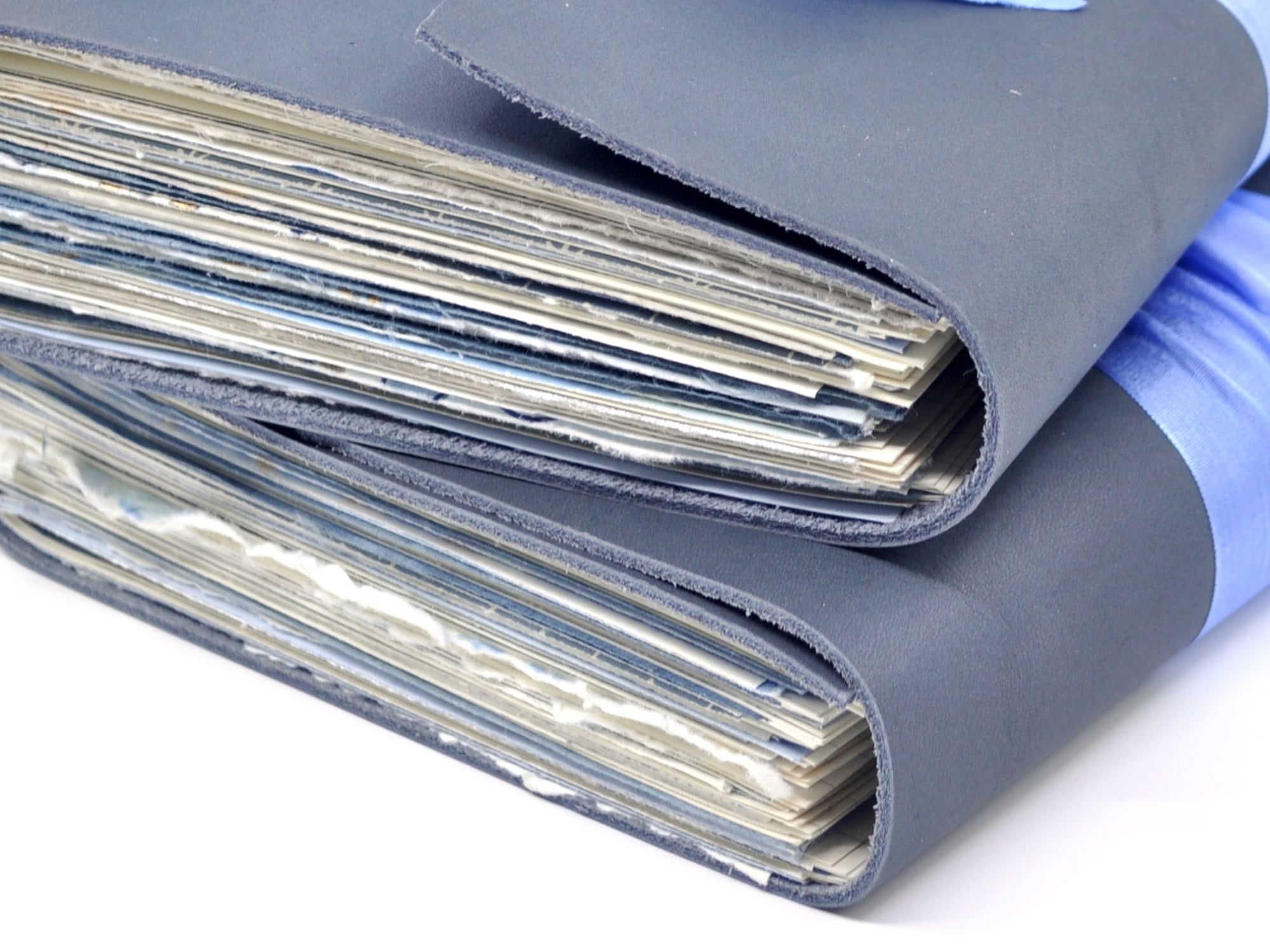 Unique Blue Hyacinth Leather Journal - Handmade Writing Notebook for Travel, Journaling & Gift Ideas