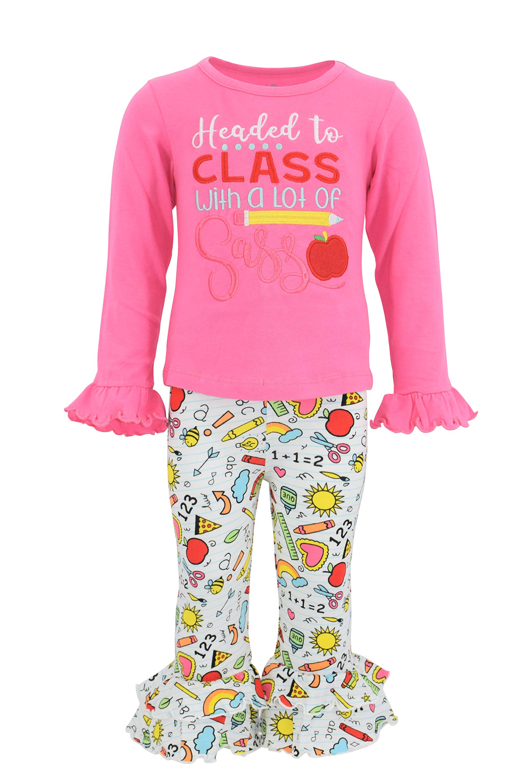 Girls 2-Piece Outfit: Ruffle Leggings & Long Sleeve Shirt Set for Toddlers - Playtime & Party Wear