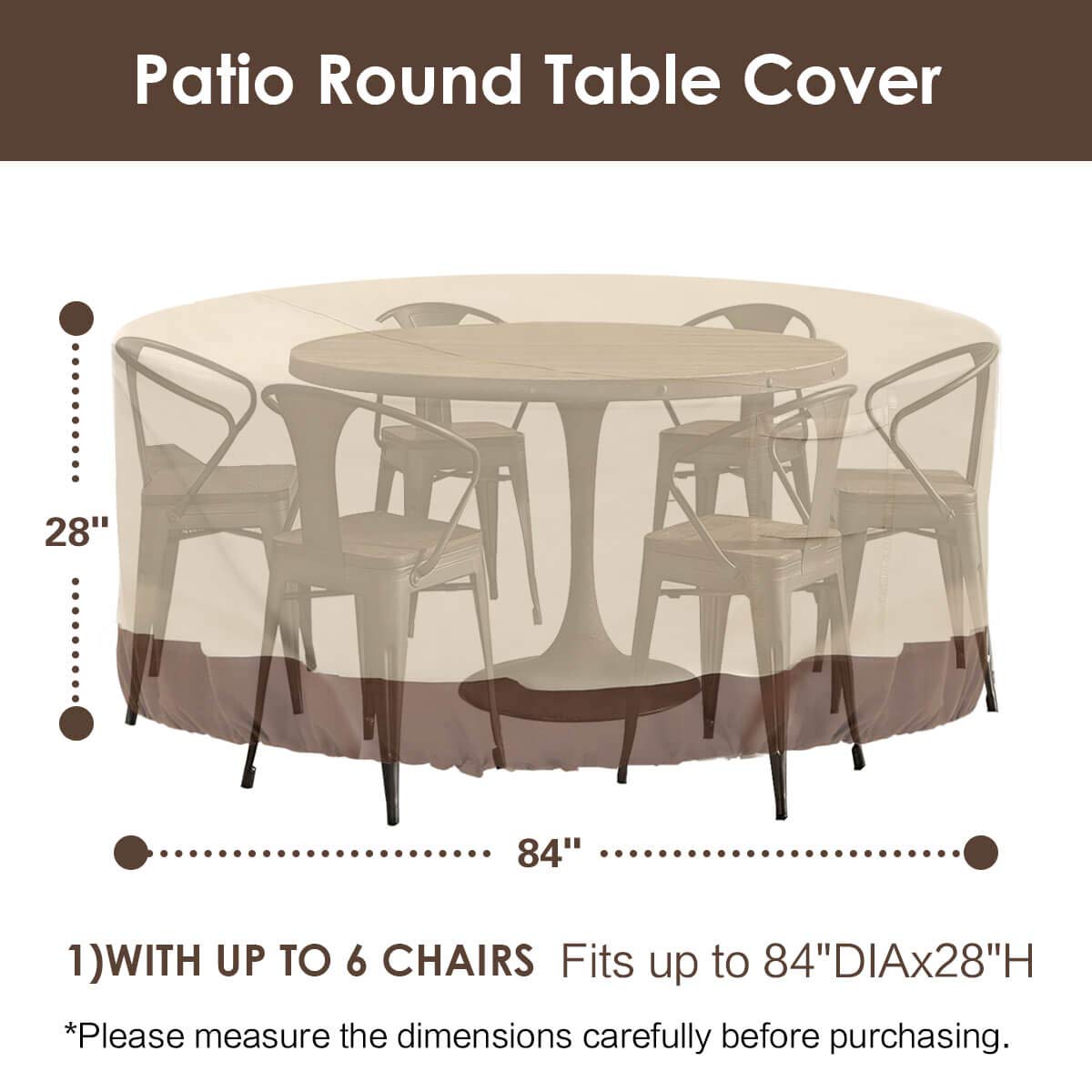 Vailge Round Patio Furniture Covers 84