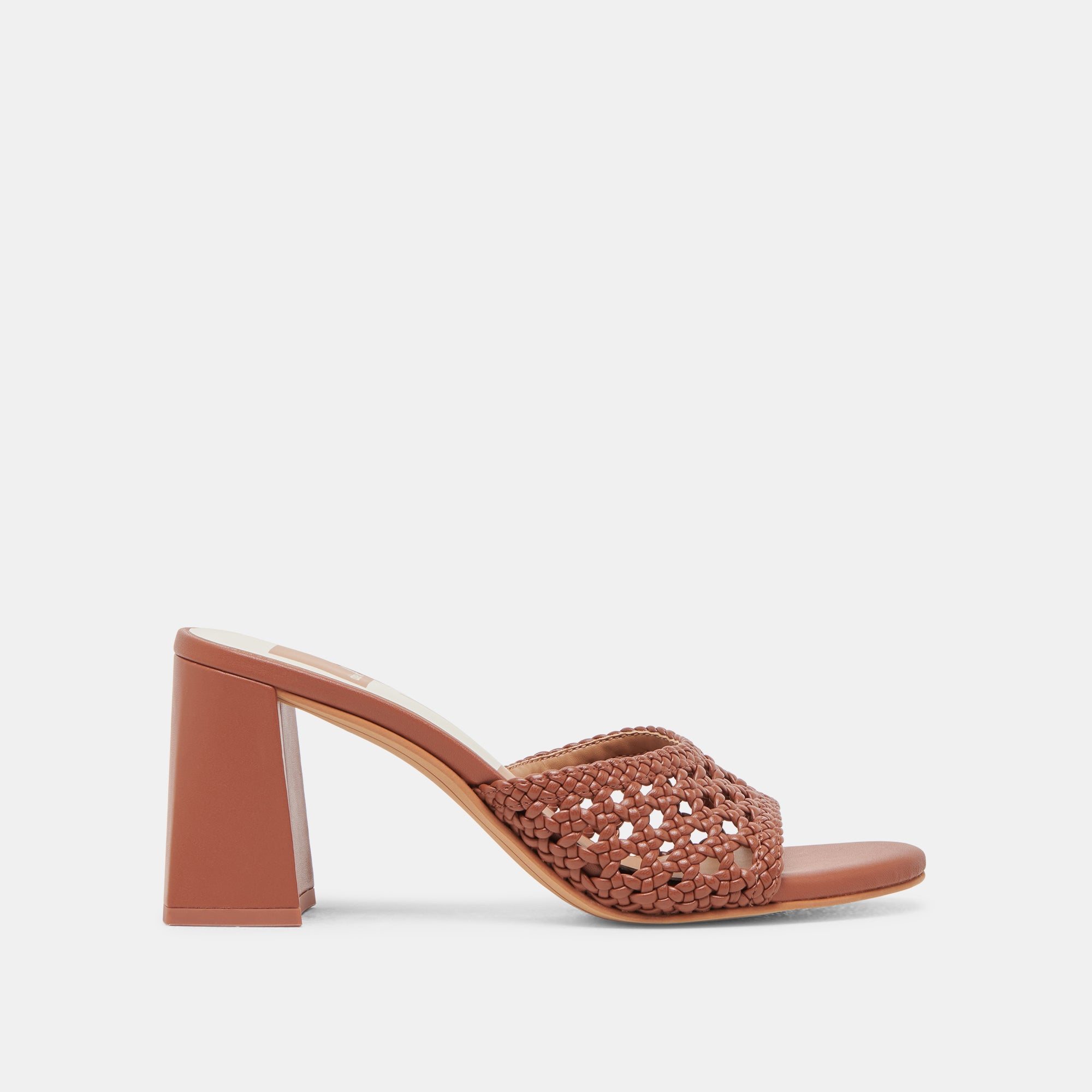 MARGOE Women's Cognac Woven Leather Heels - Stella Collection | Comfortable High Heels for Work, Party & Special Occasions
