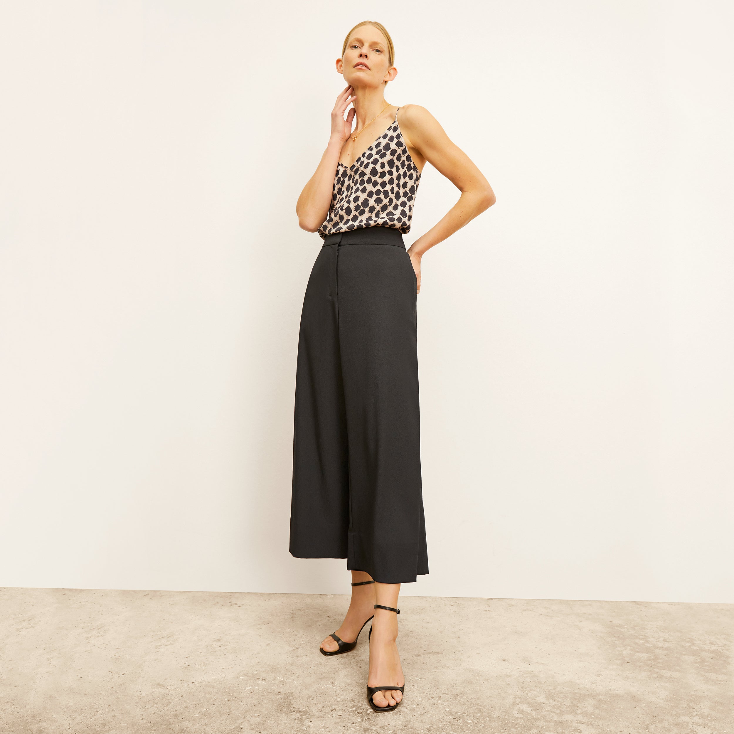 Eco-Friendly Soft Wave Culottes for Women - Comfortable & Stylish Black High Waist Palazzo Pants - Perfect for Casual Wear, Office & Travel