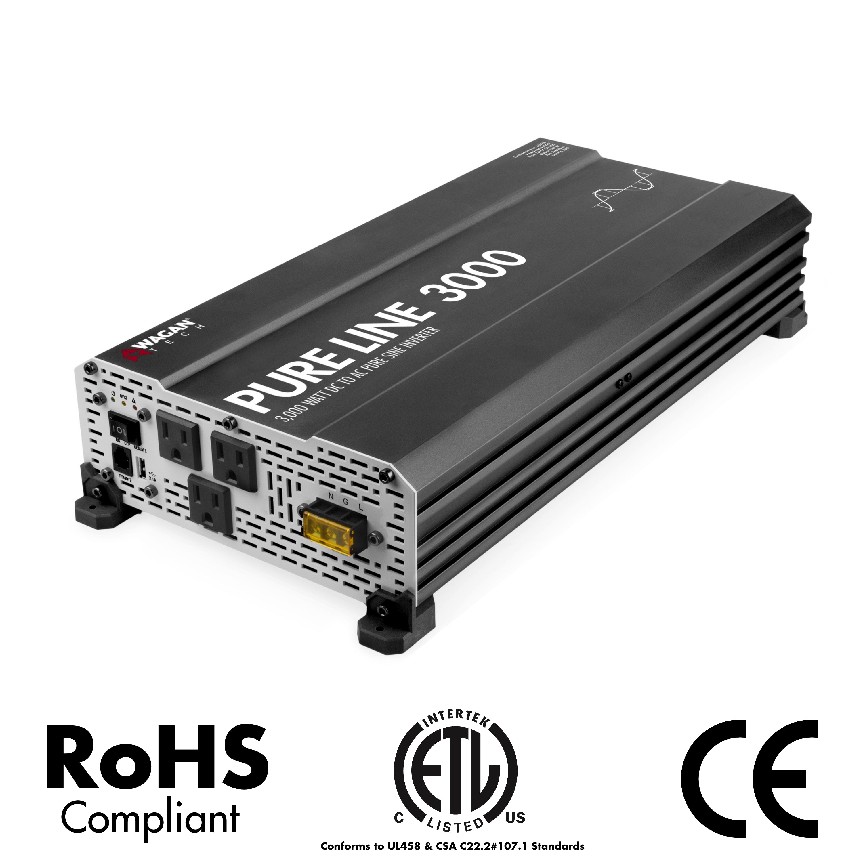 3000W Pure Sine Wave Power Inverter for RV, Solar System & Home Backup - Portable 12V to 110V AC Converter for Camping, Emergencies & Off-Grid Power
