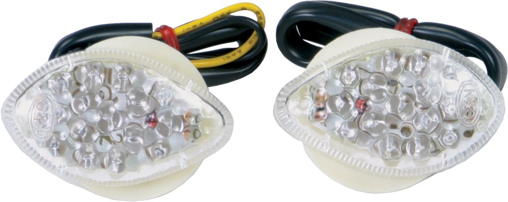 K&S 225-8510 Clear Fairing Mount Markers for Motorcycles - Durable LED Lights for Enhanced Night Visibility & Safety Riding