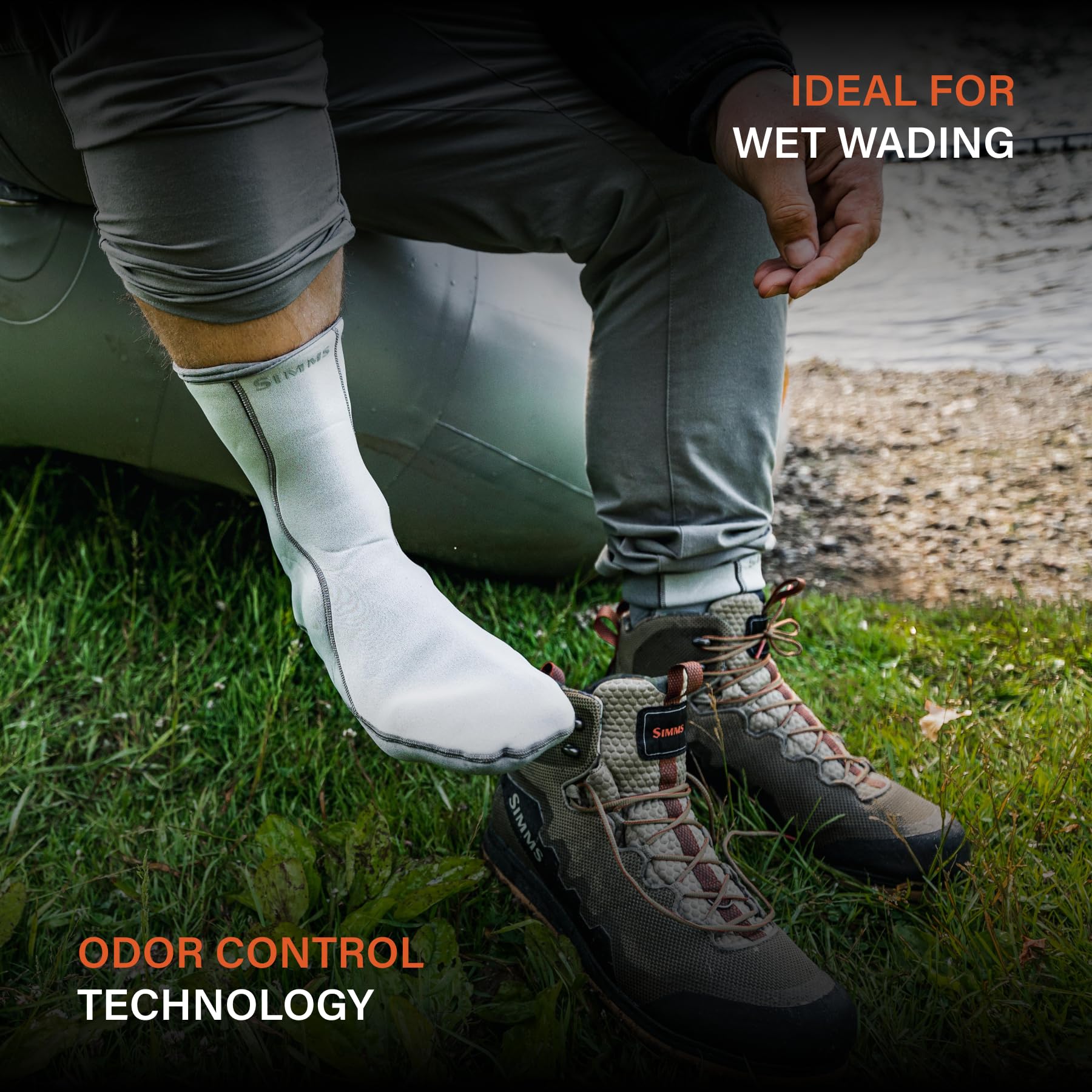 Simms Neoprene Wading Socks for Fly Fishing - Durable, Comfortable & Abrasion-Resistant Wet Wading Socks for Men & Women - Perfect for Cold Water Fishing, Kayaking & Outdoor Water Sports